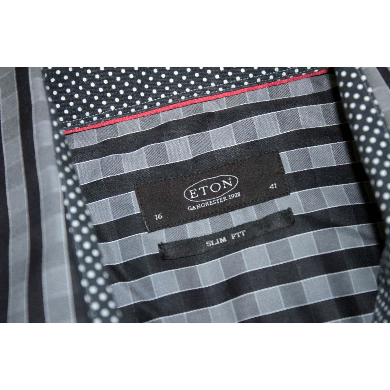 Eton Eton Grey Slim Fit Shirt Mens Size 16 41 Size US L / EU 52-54 / 3 - 5 Thumbnail