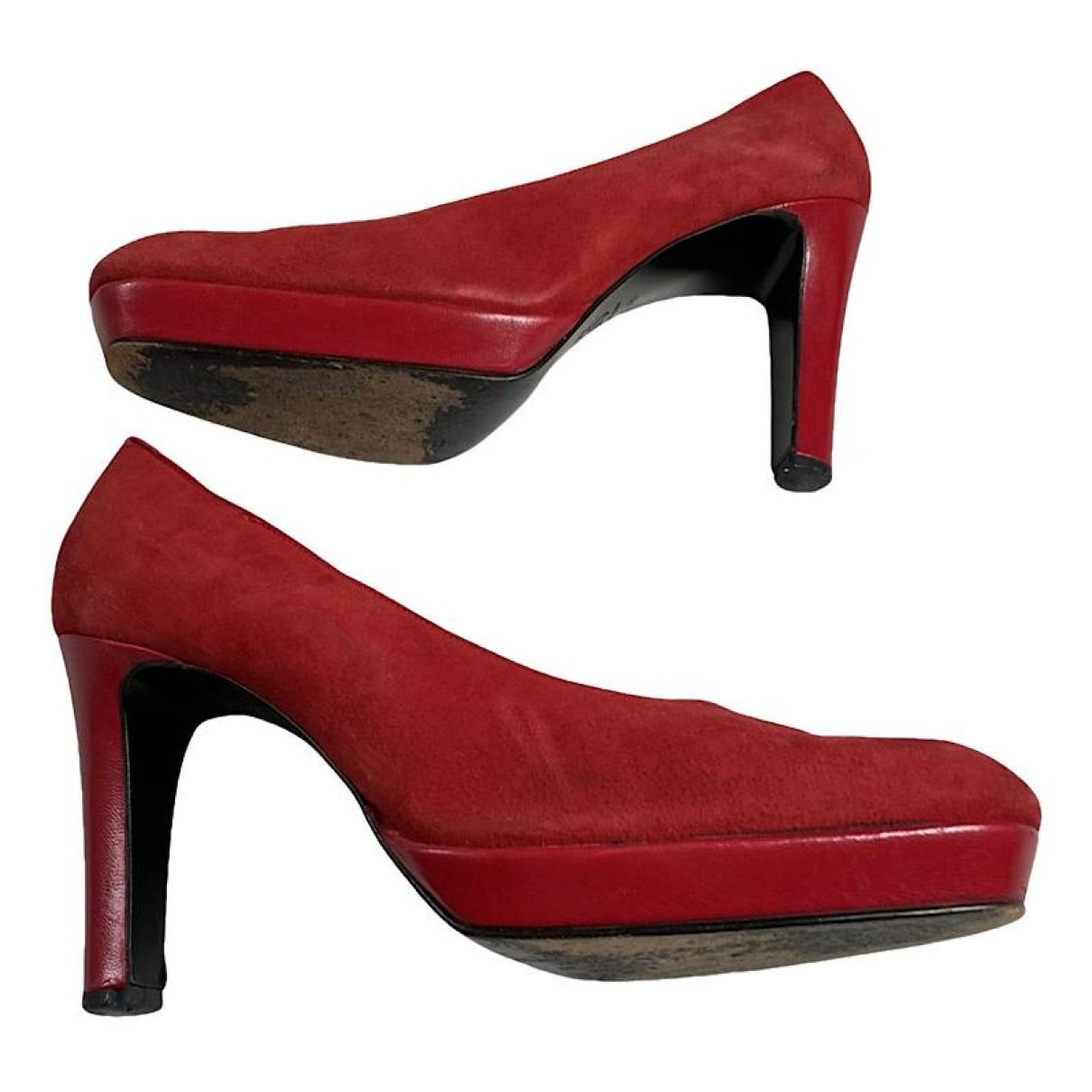 Fendi Red Suede Heel Size US 7 / IT 37 - 1 Thumbnail