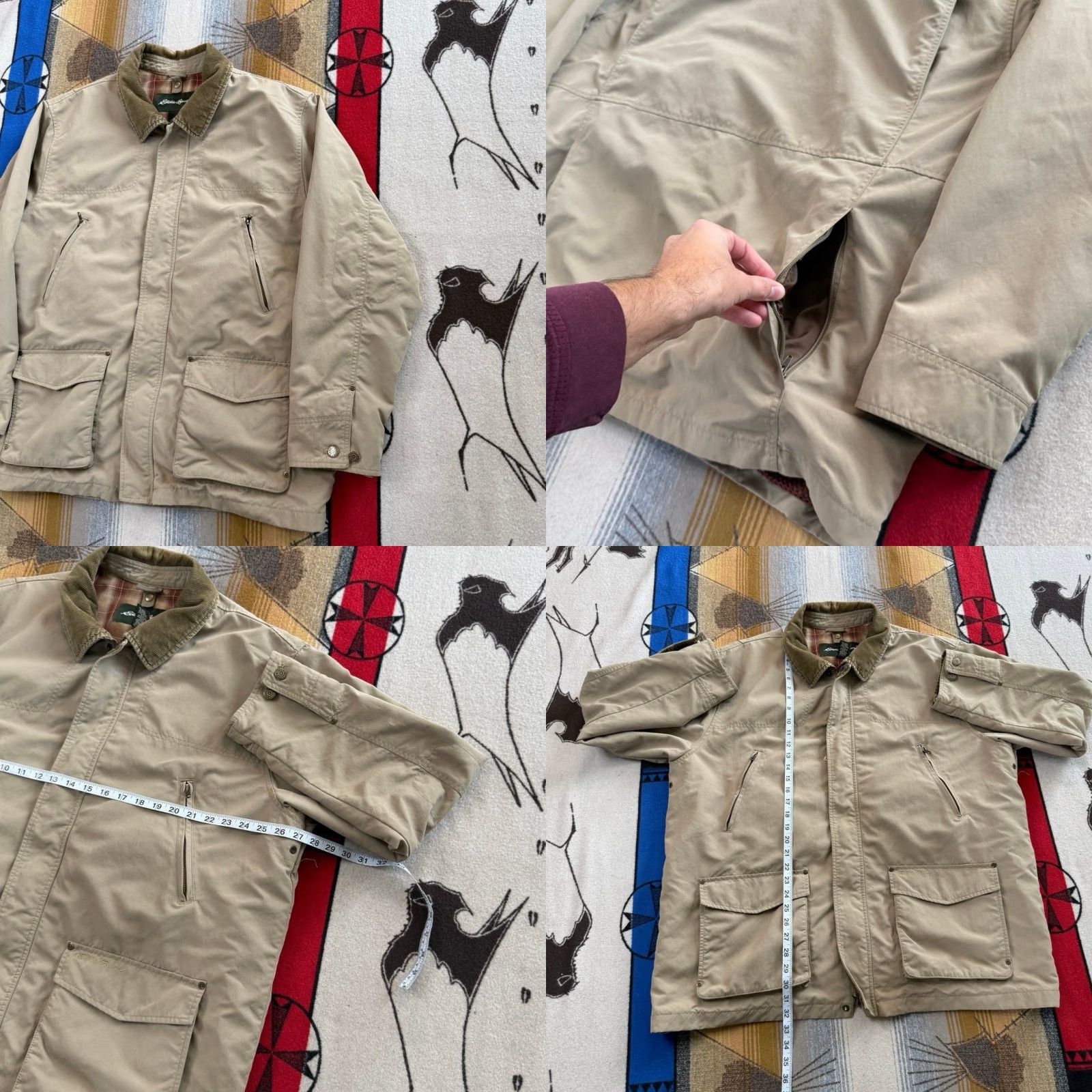 Eddie Bauer VINTAGE Eddie Bauer Barn Coat Mens XL Corduroy Collar Plaid Lined Brown Cotton Zip Snap 90s Winter Fall Spring Workwear Casual Coat Size US XL / EU 56 / 4 - 8 Thumbnail