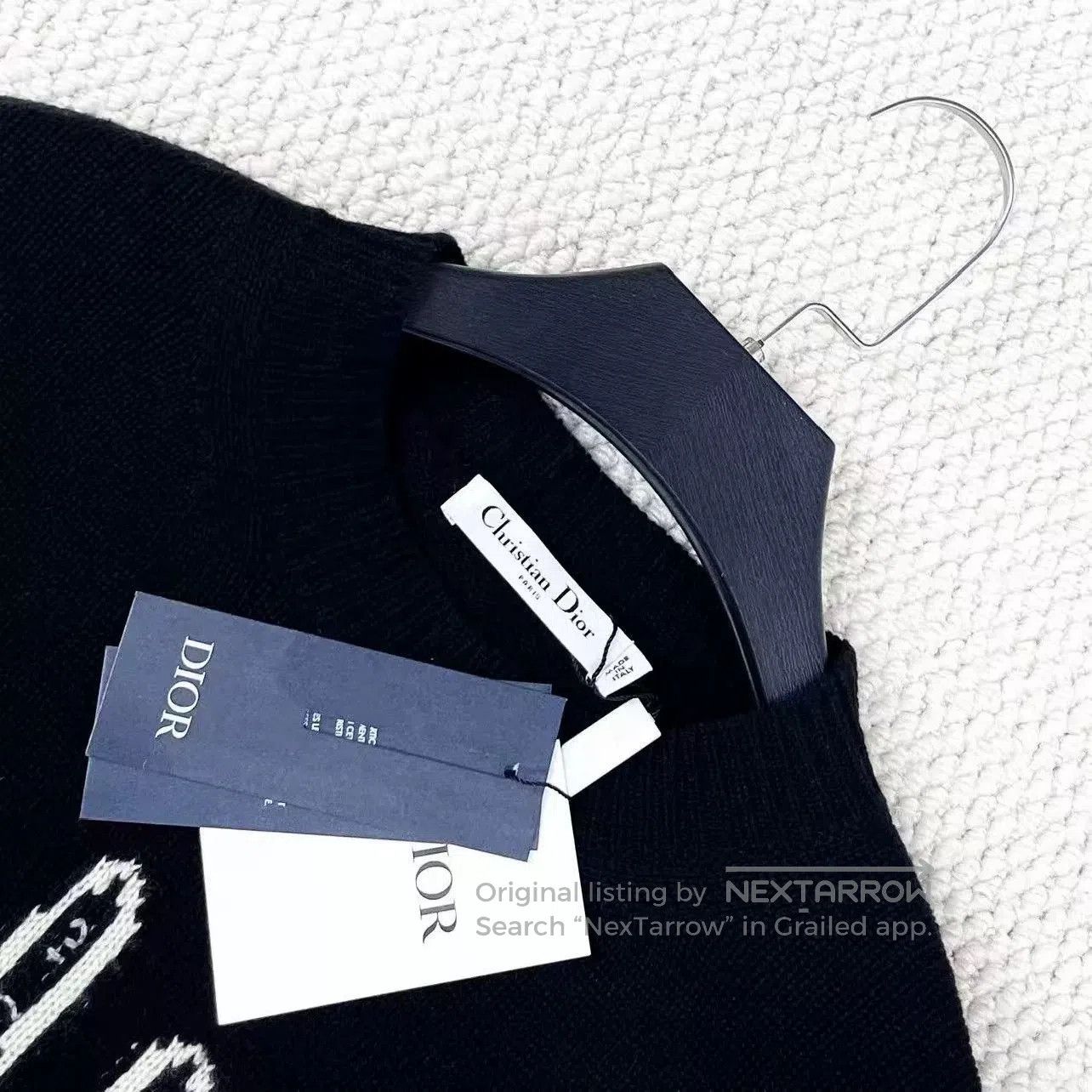 Dior Dior Black Cashmere Intarsia Knit Sweater. Size XXS / US 00 / IT 34 - 3 Thumbnail