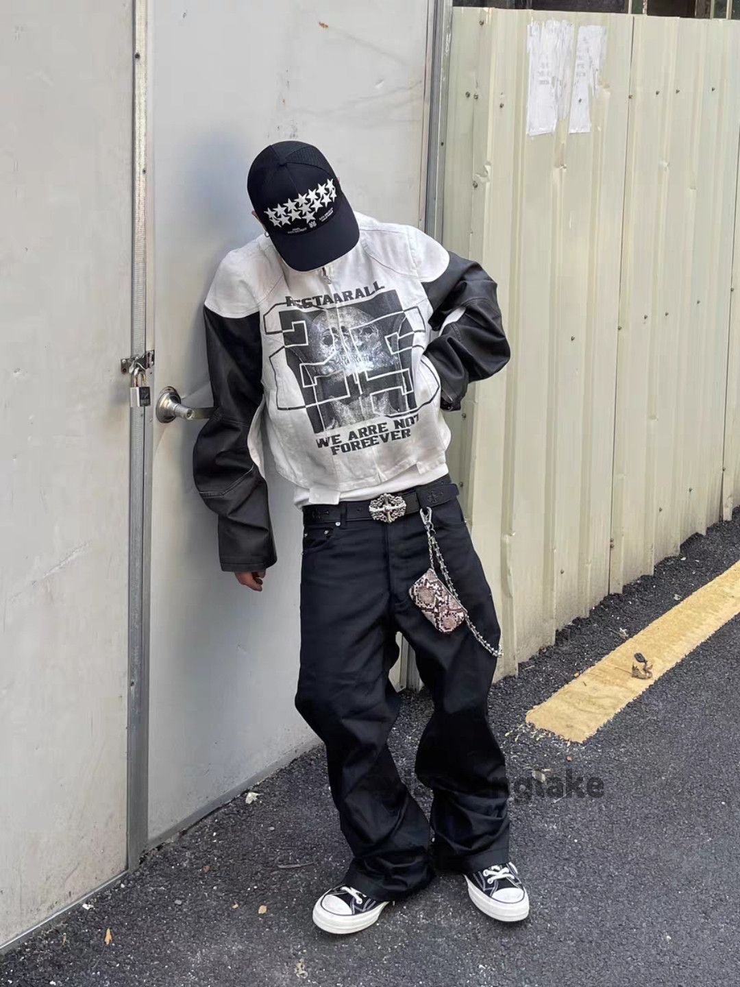 Jean Xz wax coated loose baggy hiphop wide Leg pants Size US 32 / EU 48 - 3 Thumbnail