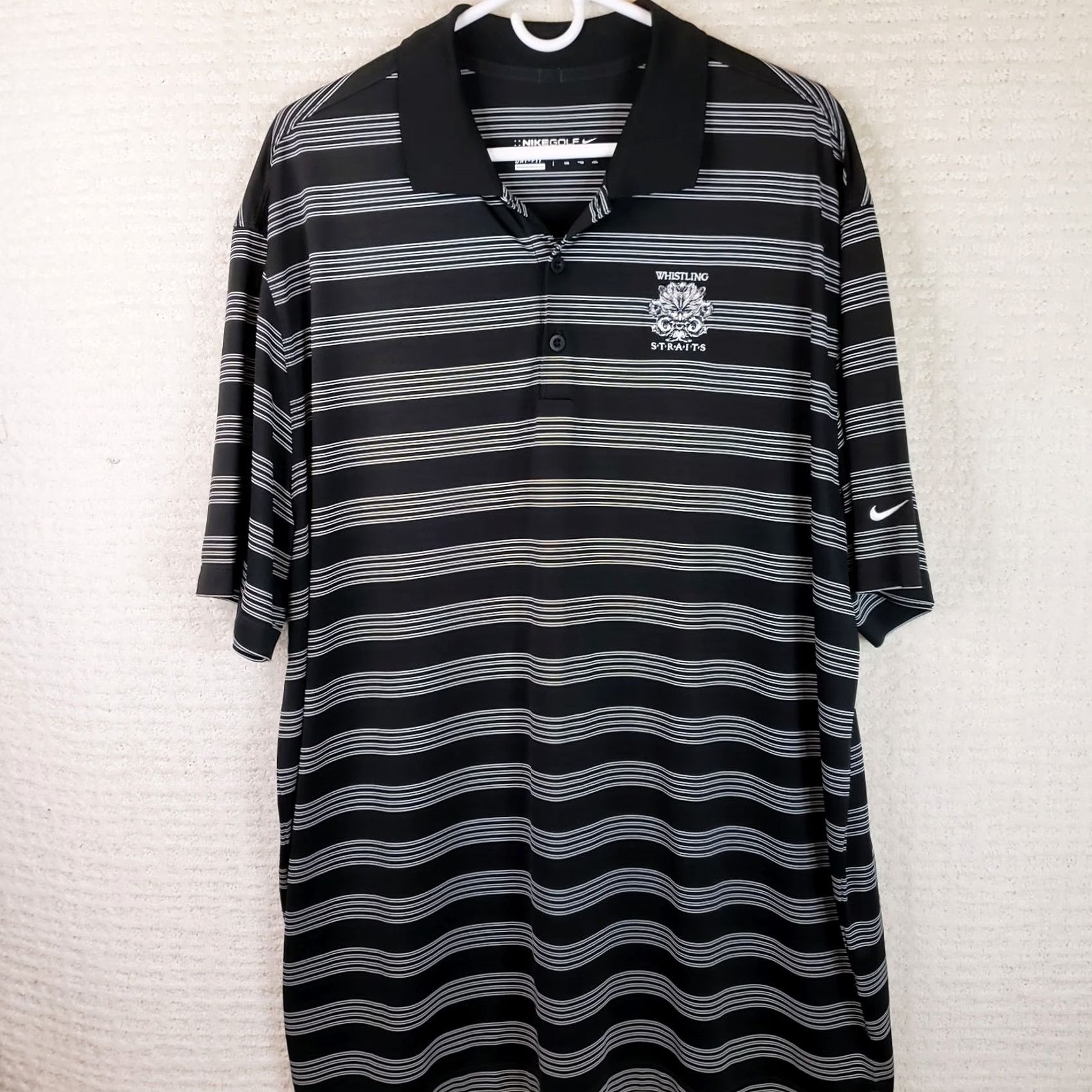 Nike Nike Golf Tour Performance Polo Mens XXL Black Striped Whistling Straights Tee Shirt Shirt? Size US XXL / EU 58 / 5 - 2 Thumbnail