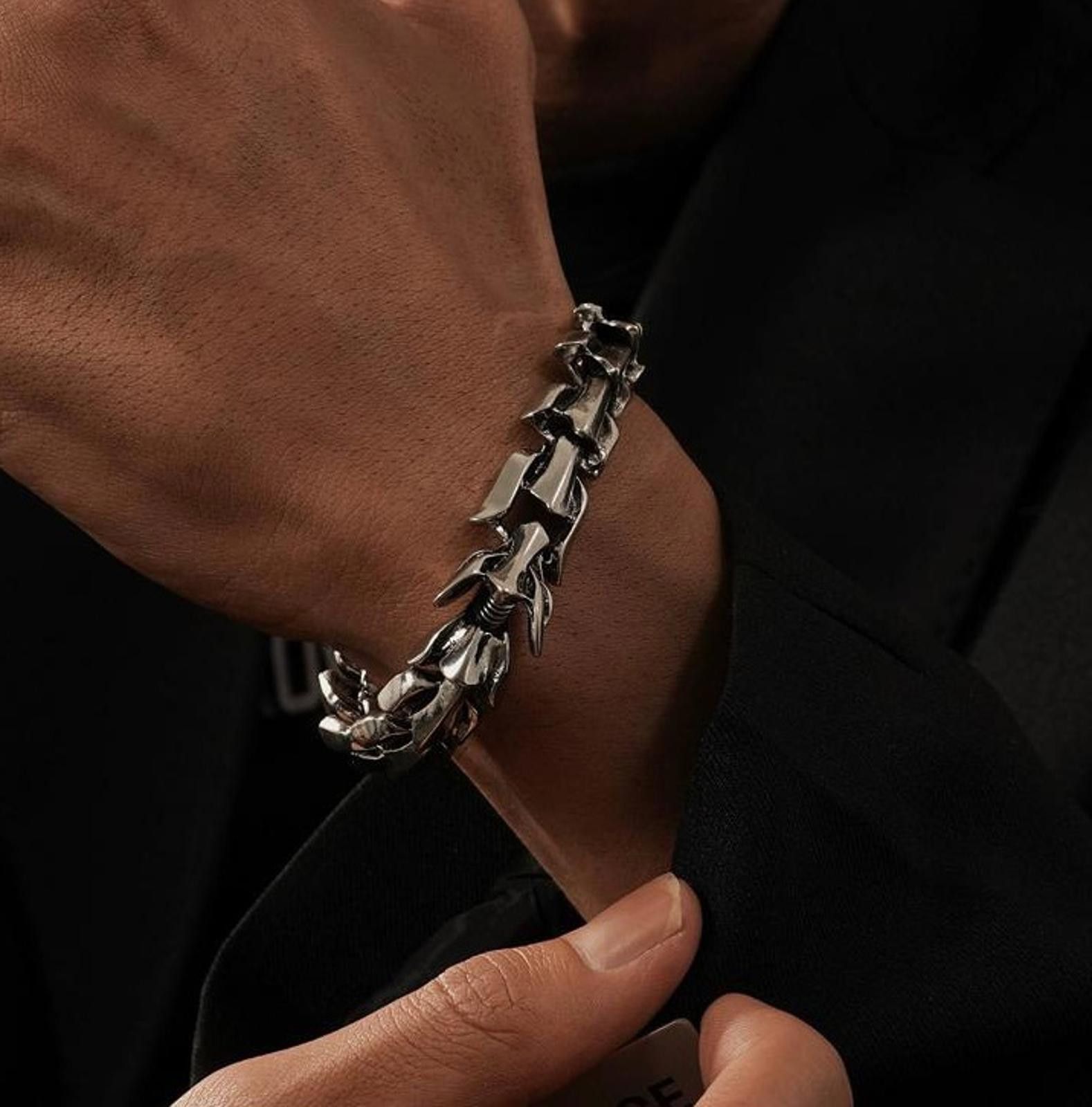 Jewelry Silver Chunky Chain Link Bracelet, Men's Accessory Size ONE SIZE - 4 Thumbnail