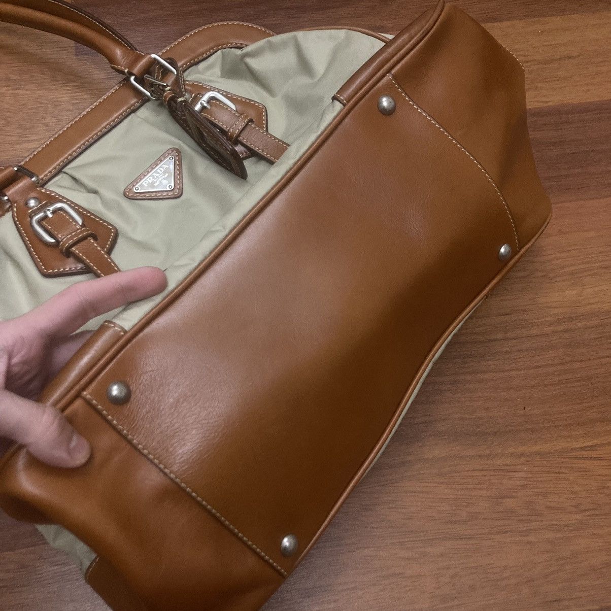 Prada × Vintage Vintage prada triangle logo bag Size ONE SIZE - 5 Thumbnail