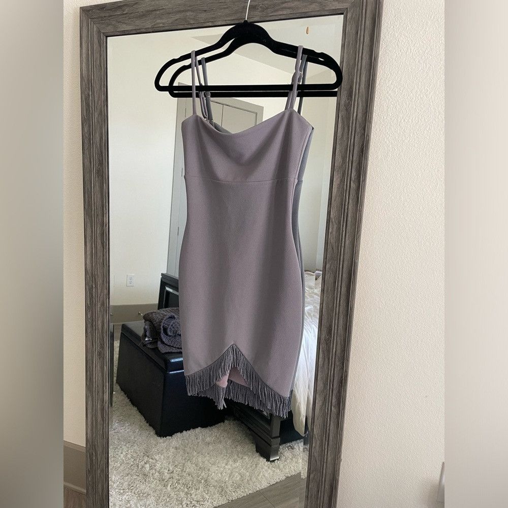 Other Nookie grey Mendez Fringe-hem mini dress Size XS / US 0-2 / IT 36-38 - 3 Thumbnail