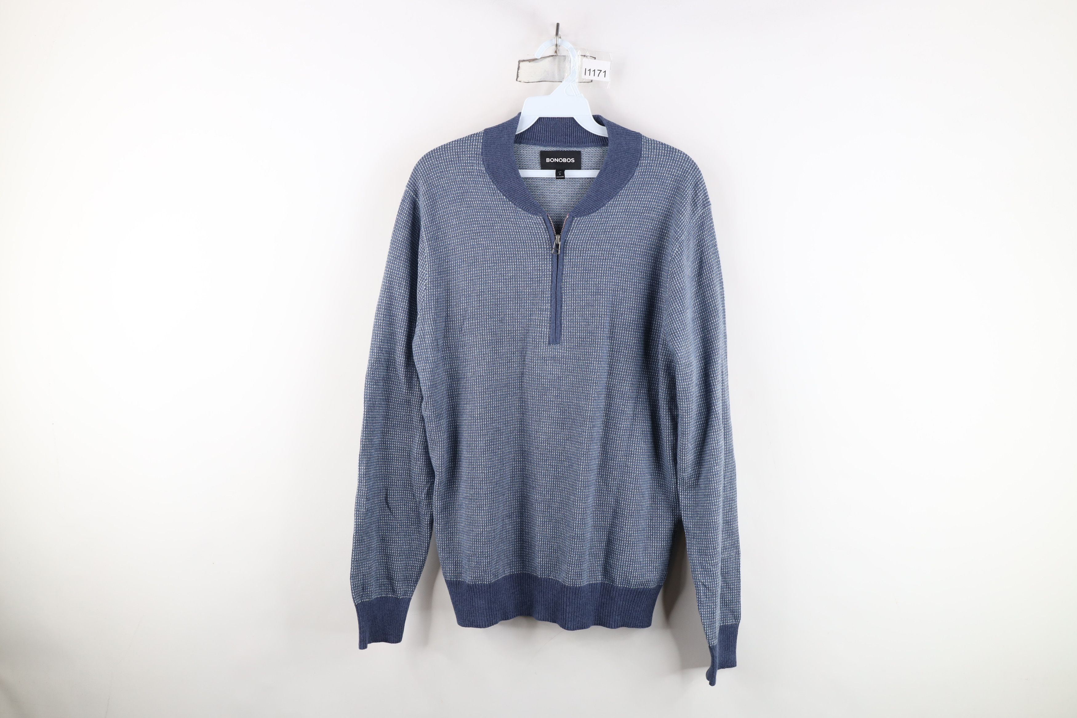 Bonobos Bonobos Thermal Knit Half Zip Pullover Sweater Blue Size US S / EU 44-46 / 1 - 1 Thumbnail