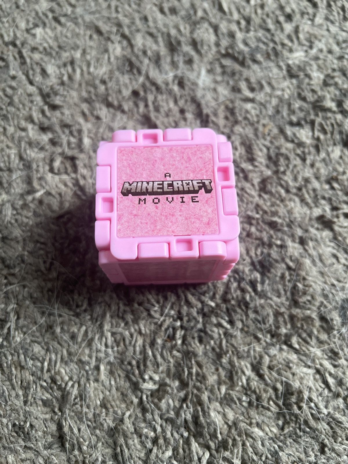 Warner Bros 2025 McDonald’s A Minecraft Movie Pink Block Figure Size ONE SIZE - 1 Thumbnail