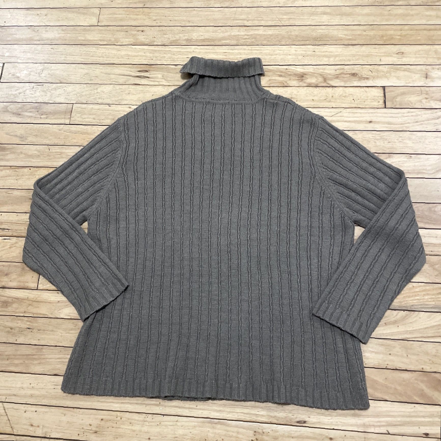 Vintage VINTAGE Tribeca 90s/y2k Brown Wool Turtleneck Sweater XXL Ribbed Knit Pullover Mulher? Size XXL / US 16-18 / IT 52-54 - 2 Thumbnail