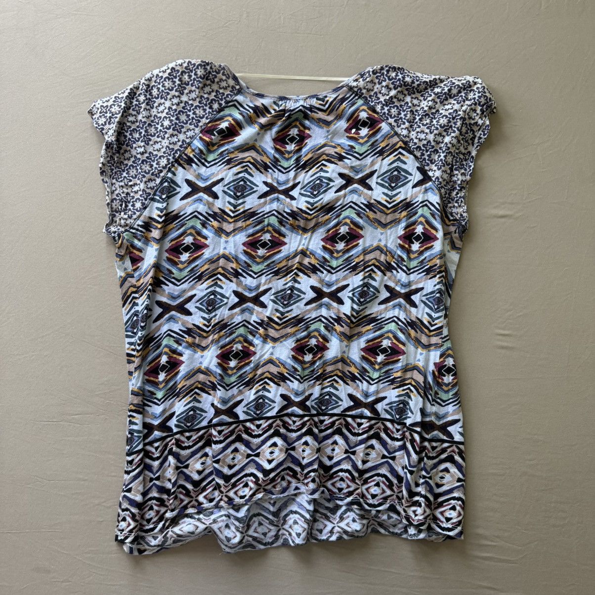 Other Y2K Early 2000s One World Aztec Print Crochet Chest Top Size XL / US 12-14 / IT 48-50 - 2 Thumbnail