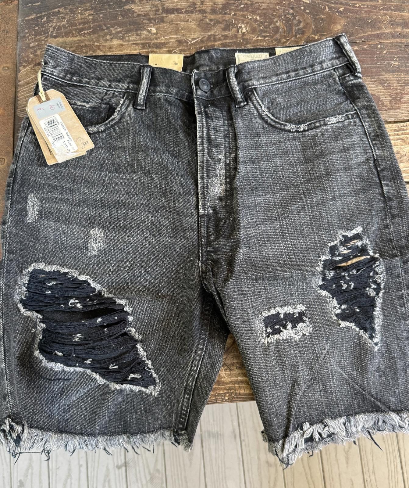 Allsaints Allsaints Carson Boy Fit Jean Shorts Black Denim NWT Size 27" / US 4 / IT 40 - 1 Thumbnail