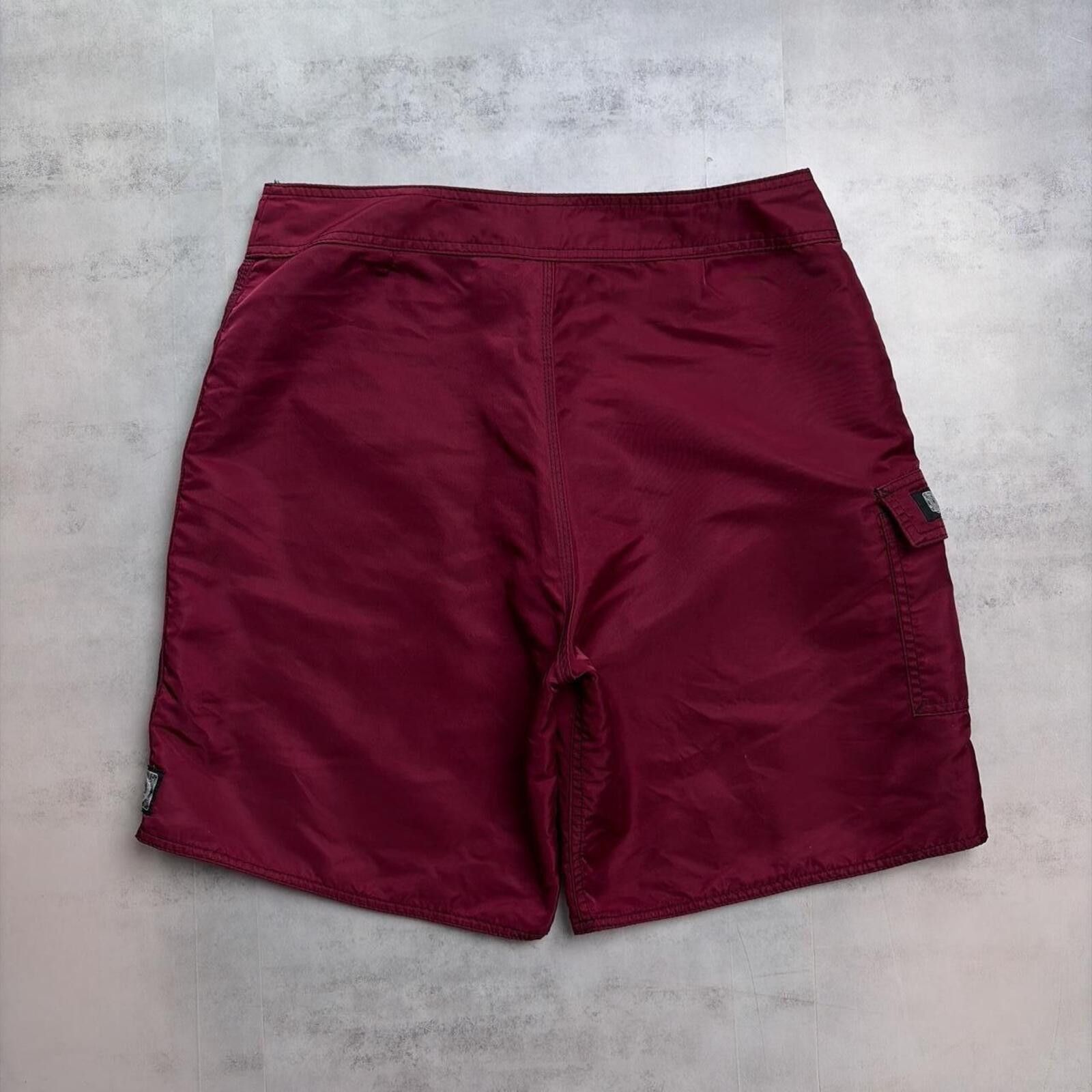 Quiksilver Vintage Burgundy Quiksilver Surf Grunge Baggy Board Shorts Size US 32 / EU 48 - 5 Thumbnail