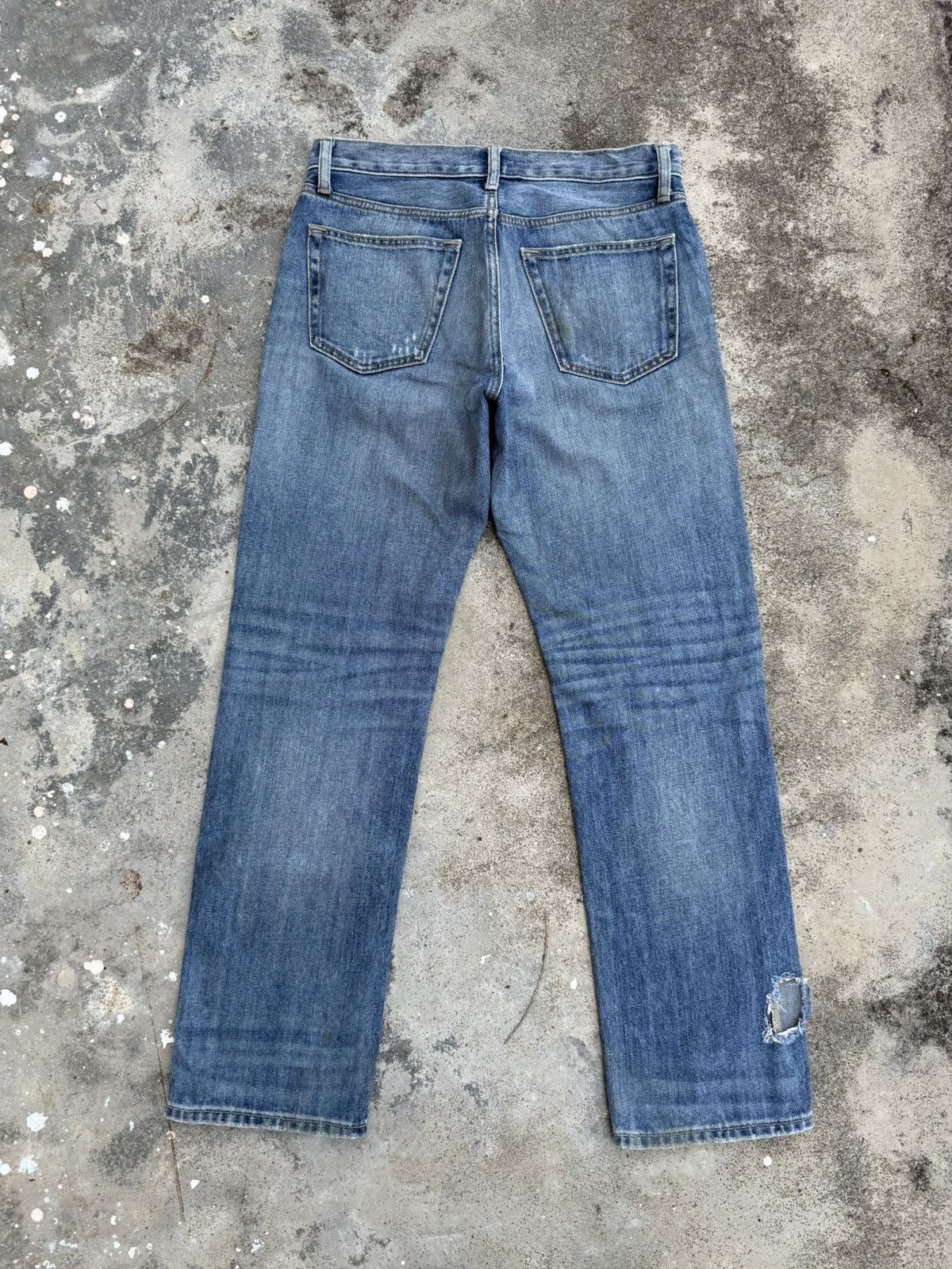 Japanese Brand VINTAGE JAPANESE FADED RIPPED JEAN DENIM PANTS Size US 31 - 7 Thumbnail