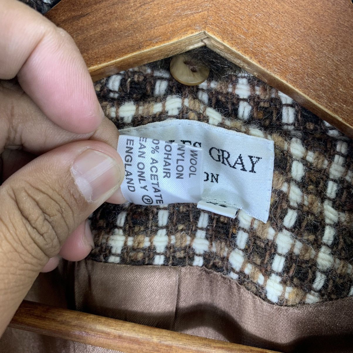 Designer × Vintage Vintage Charles Gray London Fur Tweed Designer Overcoat Size XS / US 0-2 / IT 36-38 - 11 Thumbnail