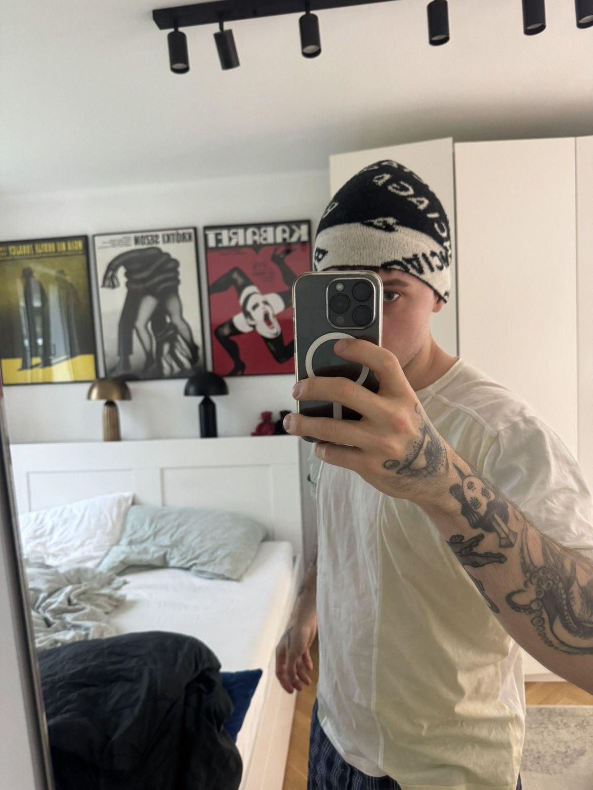 Balenciaga Balenciaga Logo Beanie Designer Black White Luxury Hat Wool Size ONE SIZE - 5 Thumbnail