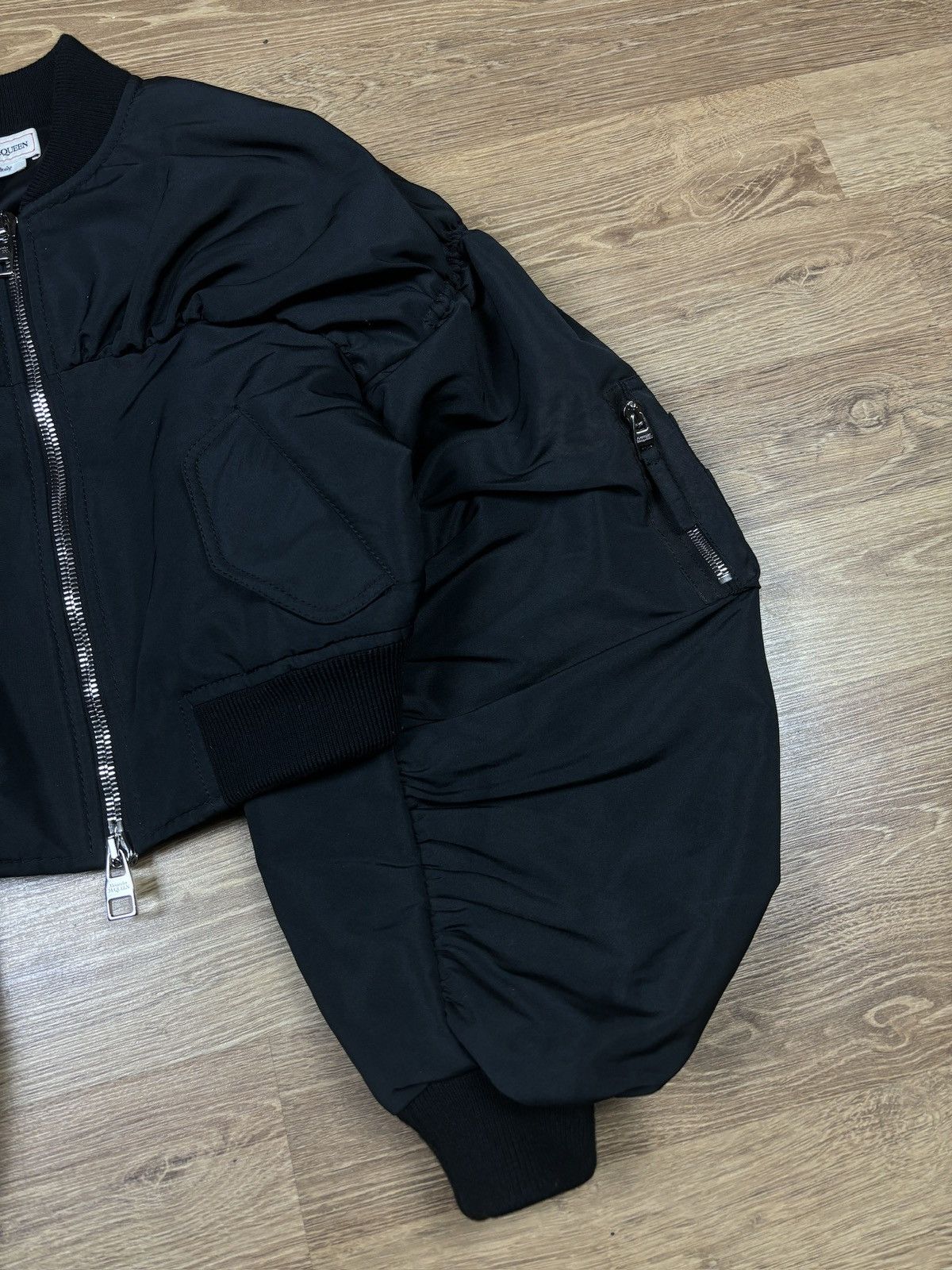 Alexander McQueen Alexander McQueen Cropped Balloon Sleeve Bomber Jacket Size M / US 6-8 / IT 42-44 - 5 Thumbnail