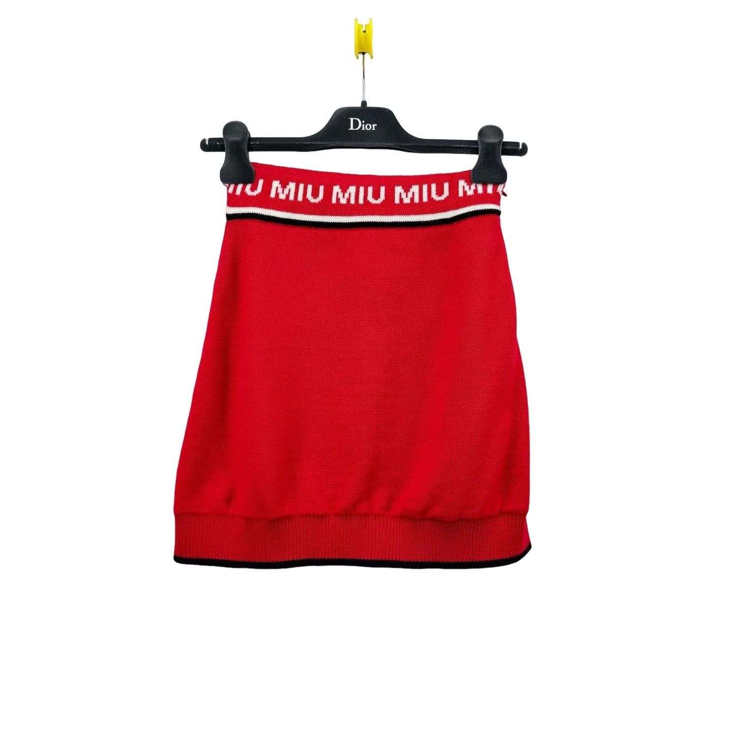 Miu Miu Miu Miu Logo Knitted Mini Skirt Size 36 Size 25" / US 0 / IT 36 - 1 Thumbnail