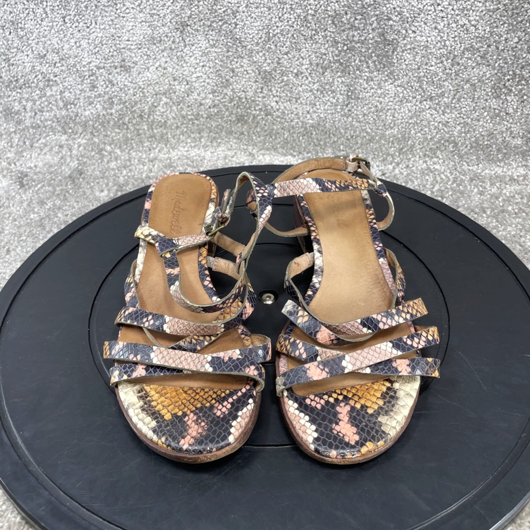 Madewell Madewell The Lori Sandals Womens Size 8.5 Multicolor Snake Embossed Leather Strappy Casual Outdoor Size US 6.5 / IT 36.5 - 4 Thumbnail