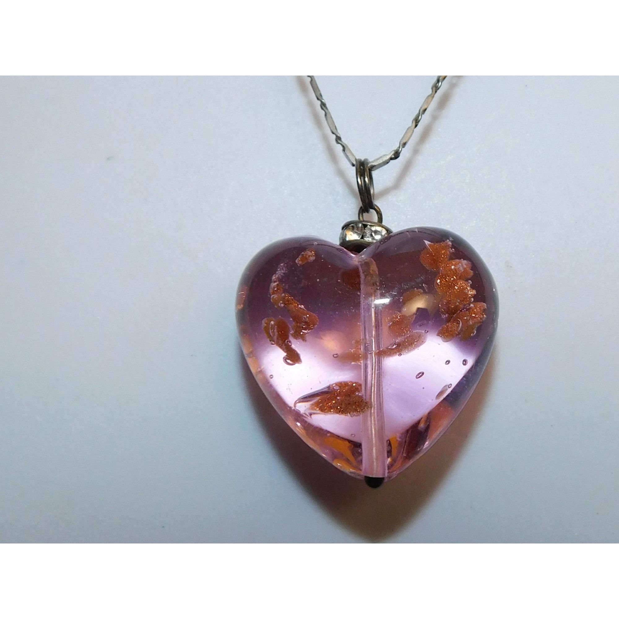 Other Coquette Translucent Pink Glass Heart Necklace Size ONE SIZE - 1 Thumbnail
