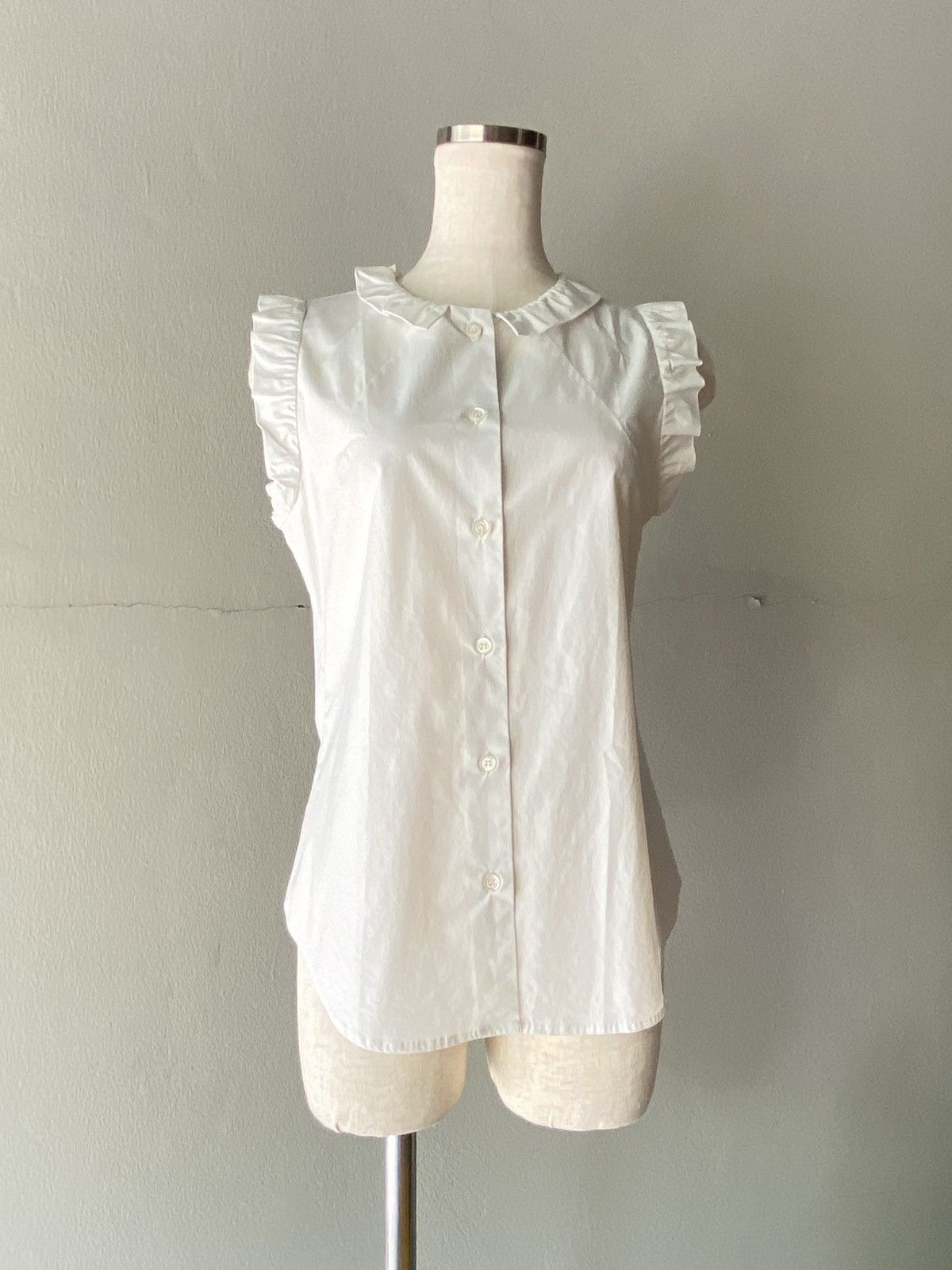 Moschino Moschino White Sleeveless Top with Ruffle Details Size S / US 4 / IT 40 - 11 Thumbnail