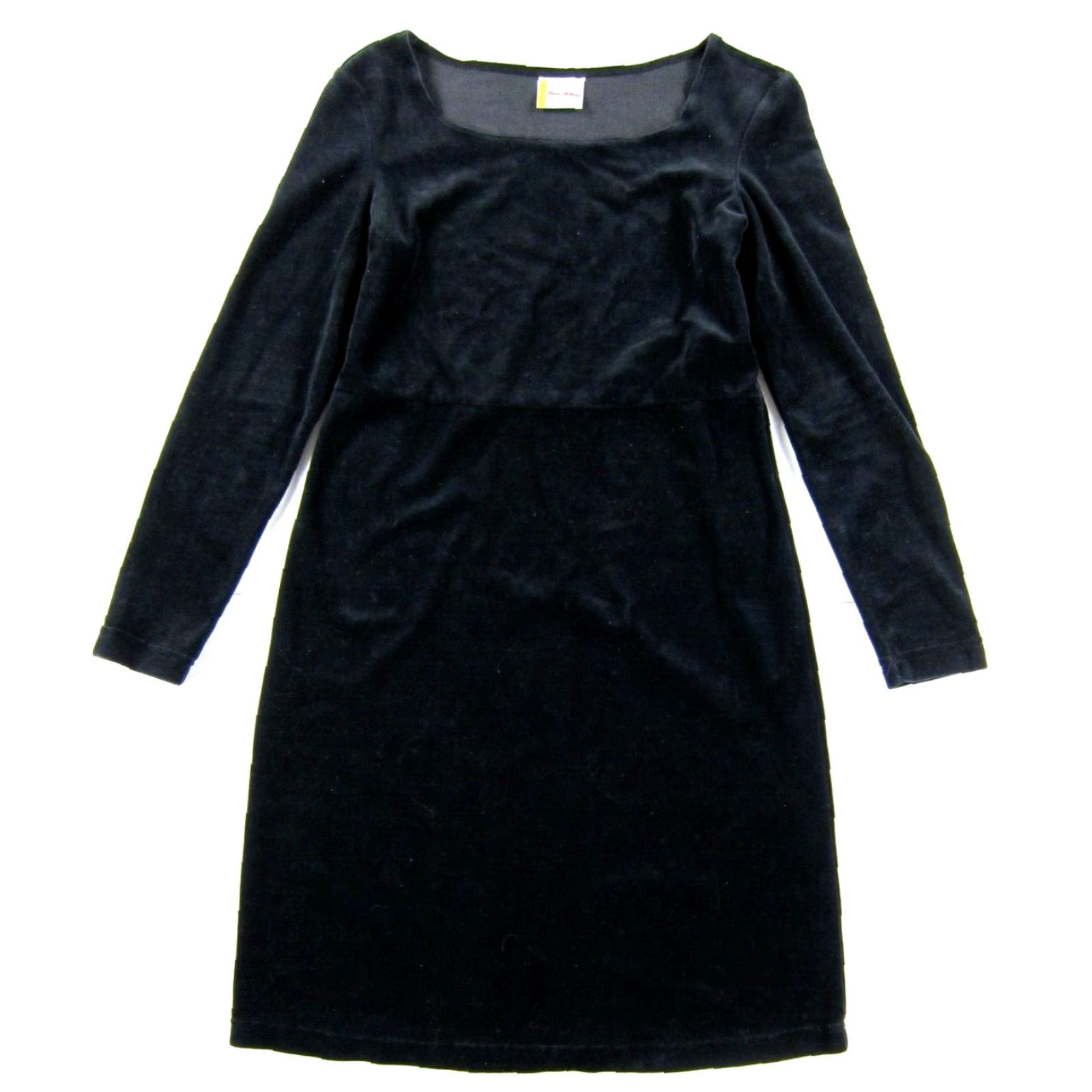 Vintage VINTAGE Hanna Andersson Cotton Velvet Black Long Sleeve Sheath Tunic Dress XS Size XS / US 0-2 / IT 36-38 - 2 Thumbnail