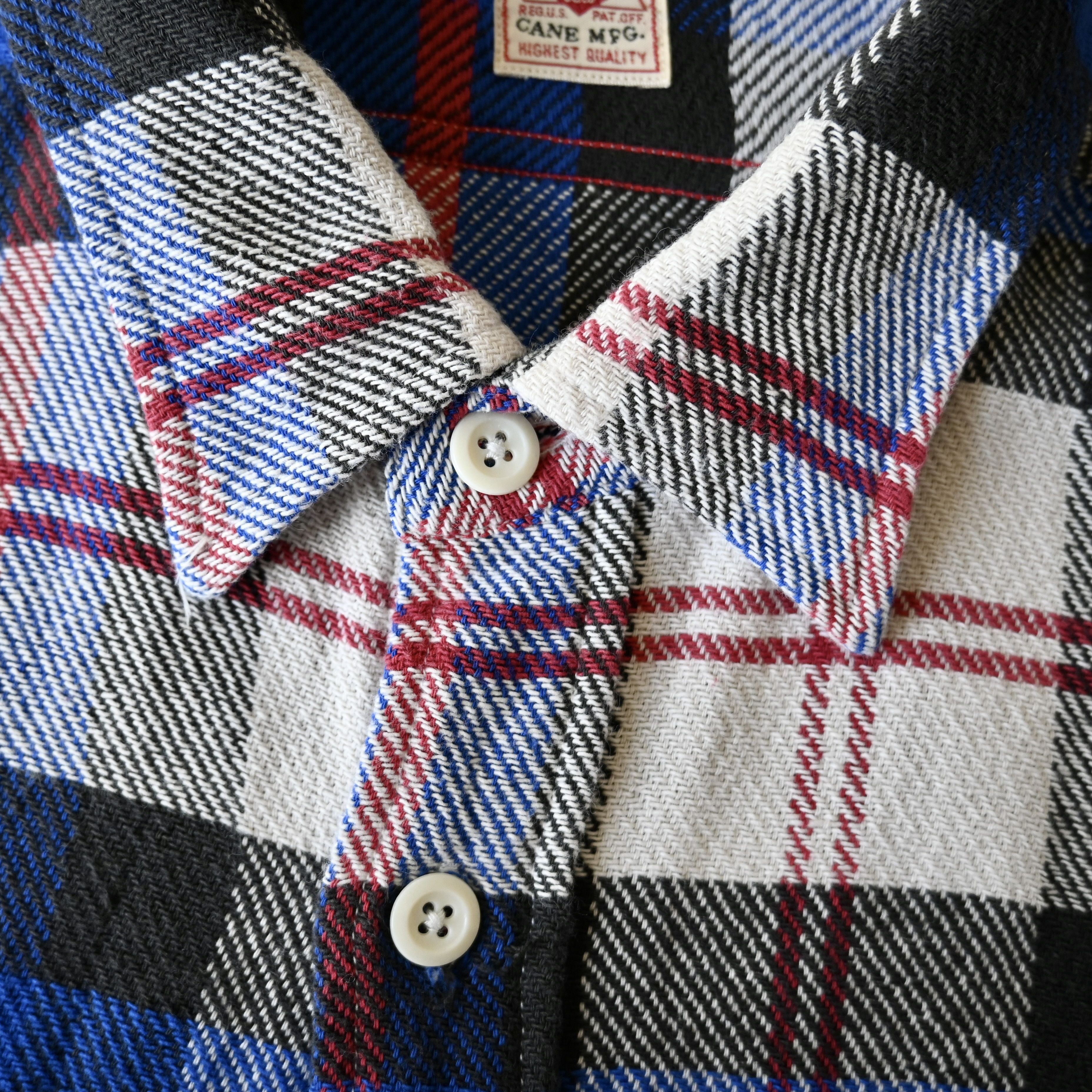Sugar Cane Sugar Cane "Soft Twill" flannel work shirt, blue plaid, M Size US M / EU 48-50 / 2 - 14 Thumbnail