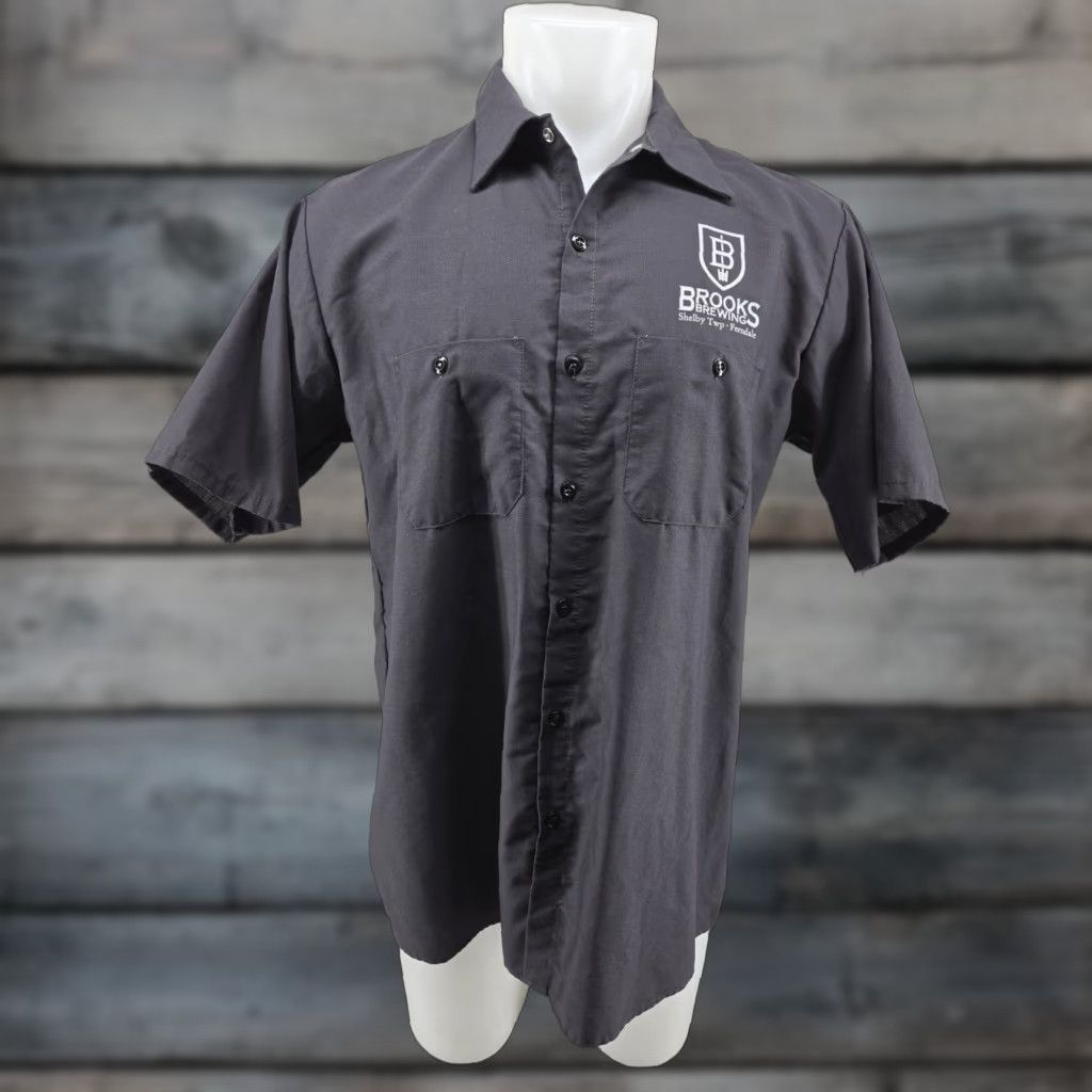 Red Kap Red Kap Gray Short Sleeve Work Shirt Mens L Brooks Brewing Beer Shirt Size US L / EU 52-54 / 3 - 1 Thumbnail