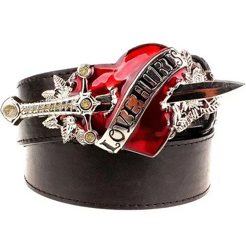 Japanese Brand × Vintage Red Heart Arrow Love Buckle Belt Size ONE SIZE - 2 Thumbnail