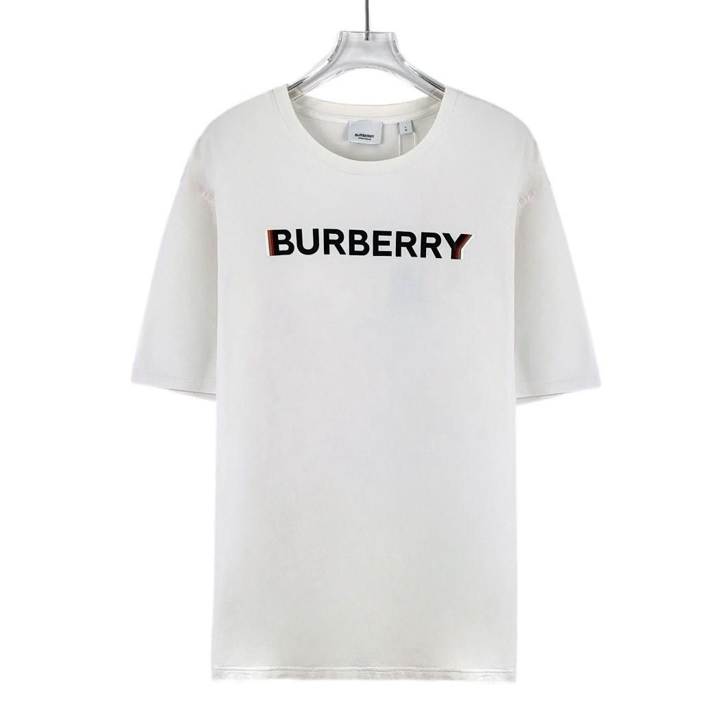 Burberry Burberry White Letter Logo Print Short Sleeve T-shirt K26WX Size US L / EU 52-54 / 3 - 1 Thumbnail