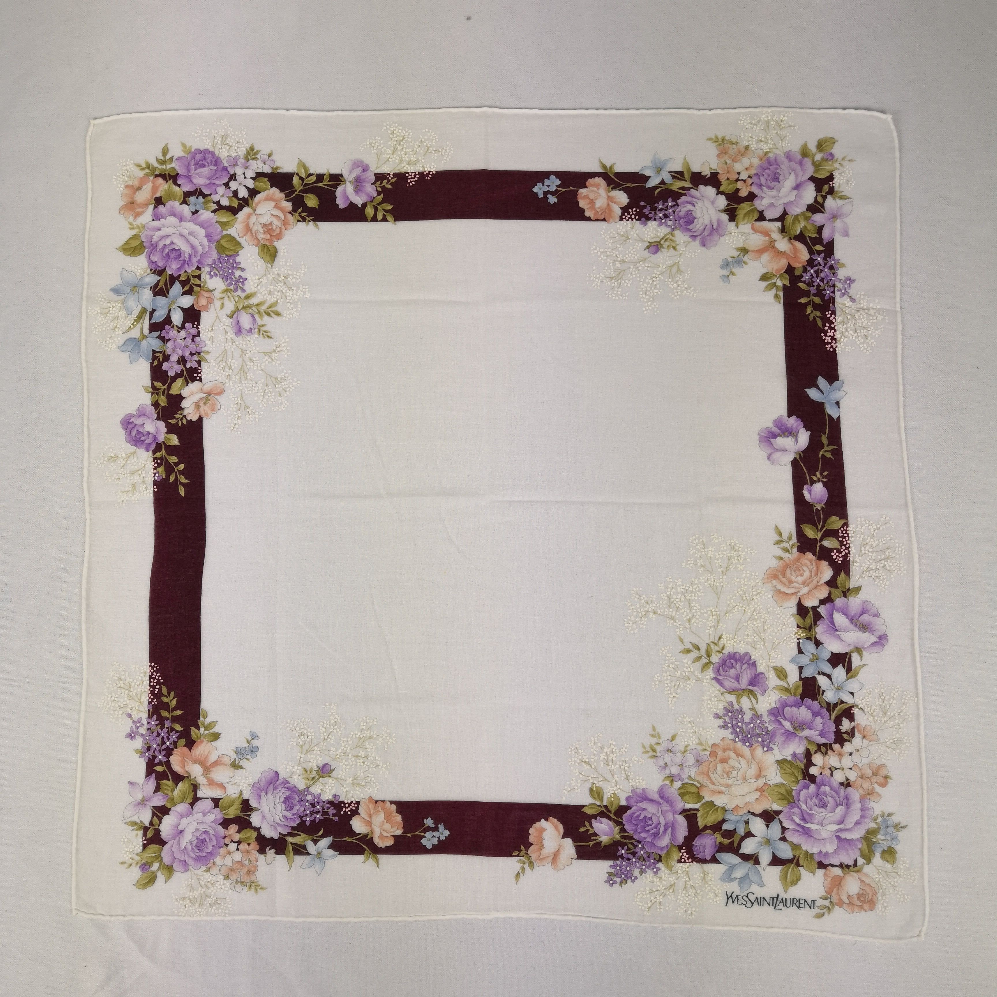 Japanese Brand YSL Scarf Neckerchief Handkerchief Yves Saint Laurent Size ONE SIZE - 2 Thumbnail