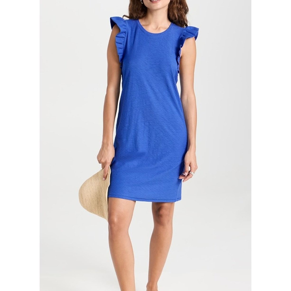 Nation LTD Nation LTD Blue Ruffle Tee Shirt Dress XS Size XS / US 0-2 / IT 36-38 - 1 Thumbnail