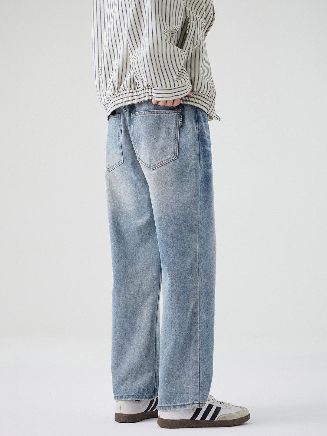 Japanese Brand American retro washed loose straight leg blue jeans Size US 32 / EU 48 - 4 Thumbnail