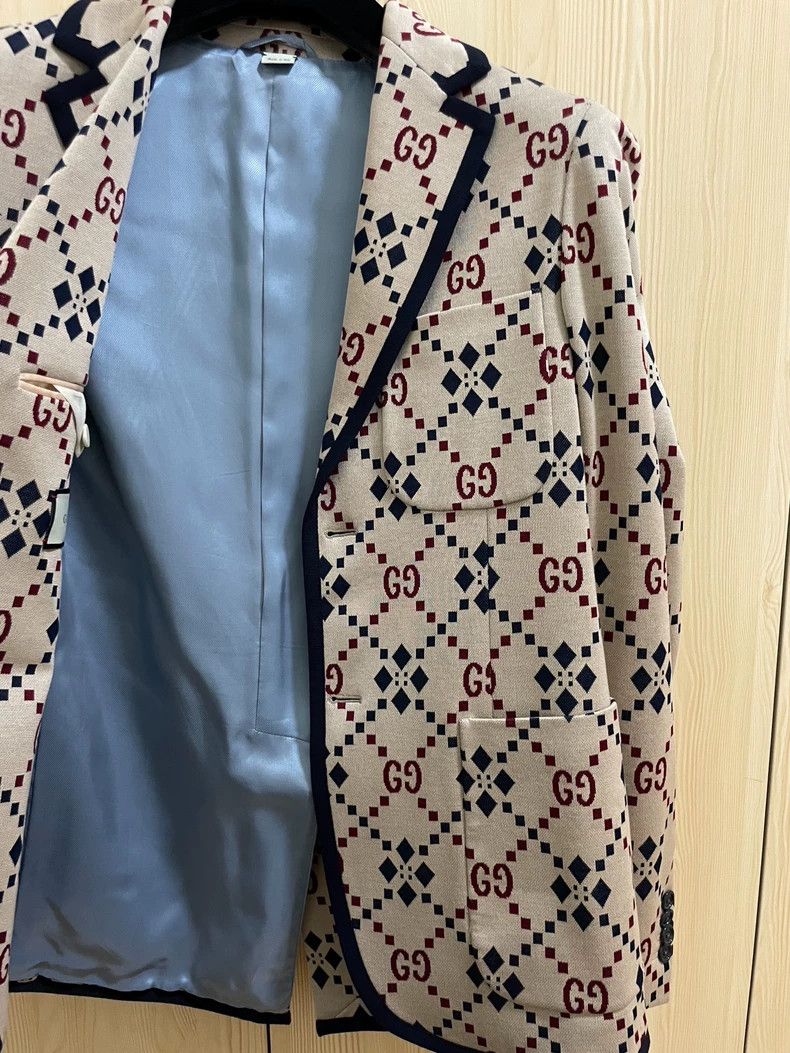 Gucci Gucci Knitted old flower logo suit jacket 2501-Nextarrow Size US S / EU 44-46 / 1 - 6 Thumbnail