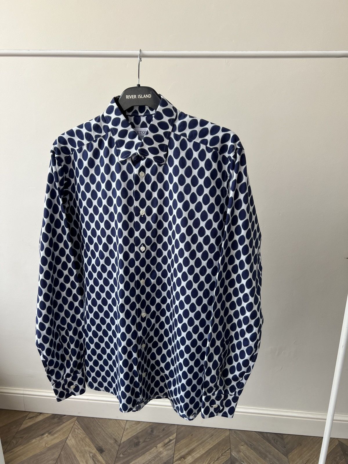 Eton × Vintage Vintage Eton Men’s Dress Shirt Geometric Print Size US L / EU 52-54 / 3 - 7 Thumbnail