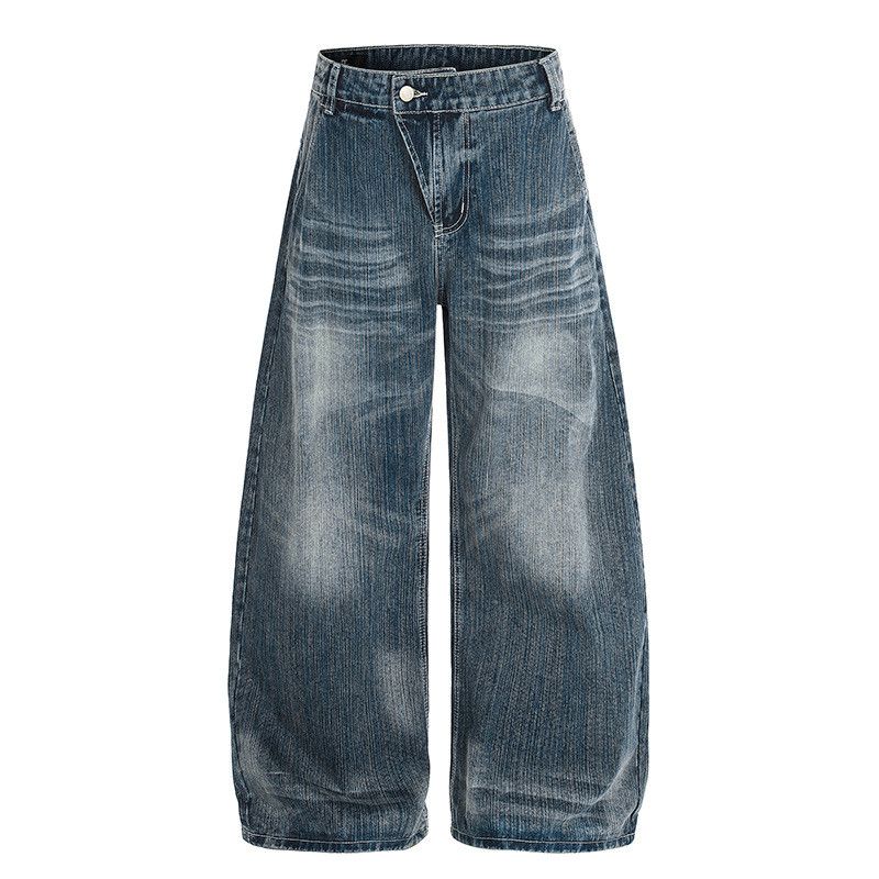 Vintage Retro Men's Loose Straight Leg Distressed Curved Jeans y2k Size US 32 / EU 48 - 1 Thumbnail
