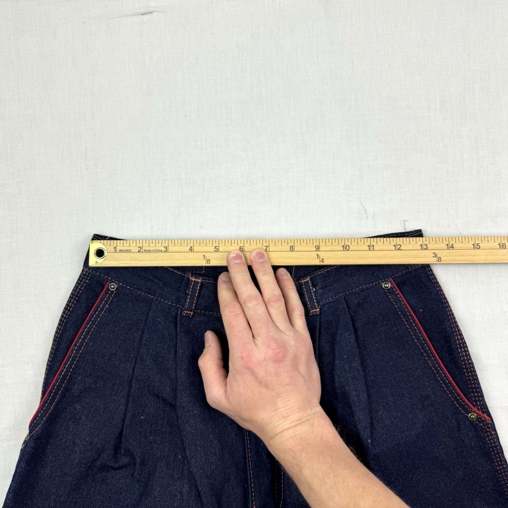 Vintage VINTAGE Jeans Adult 30x30 High Waist Obscure Random Chungbagi 80s 80s Straight Blue Cotton Zip Mens Jeans Size US 30 / EU 46 - 6 Thumbnail