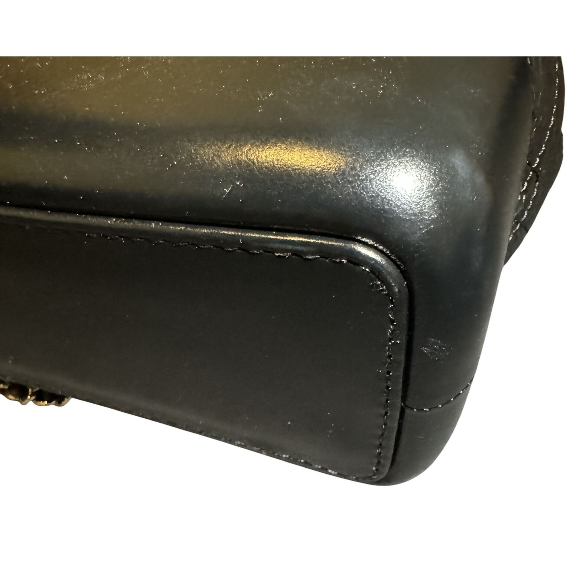 Chanel Chanel Black Quilted Leather Backpack With Chain Straps & CC Size ONE SIZE - 12 Thumbnail