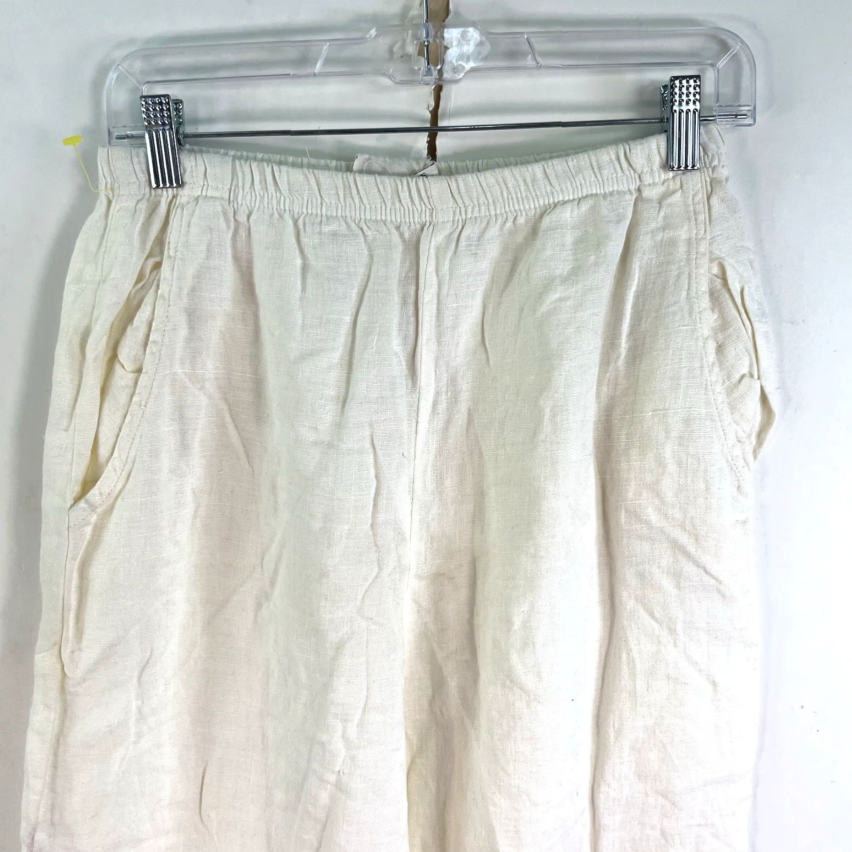 Vintage VINTAGE Aegean Linen Pants Womens Size S White 26X22 Embroidered Capri High Rise Straight Leg Pockets Beach Theme Size 28" / US 6 / IT 42 - 2 Thumbnail
