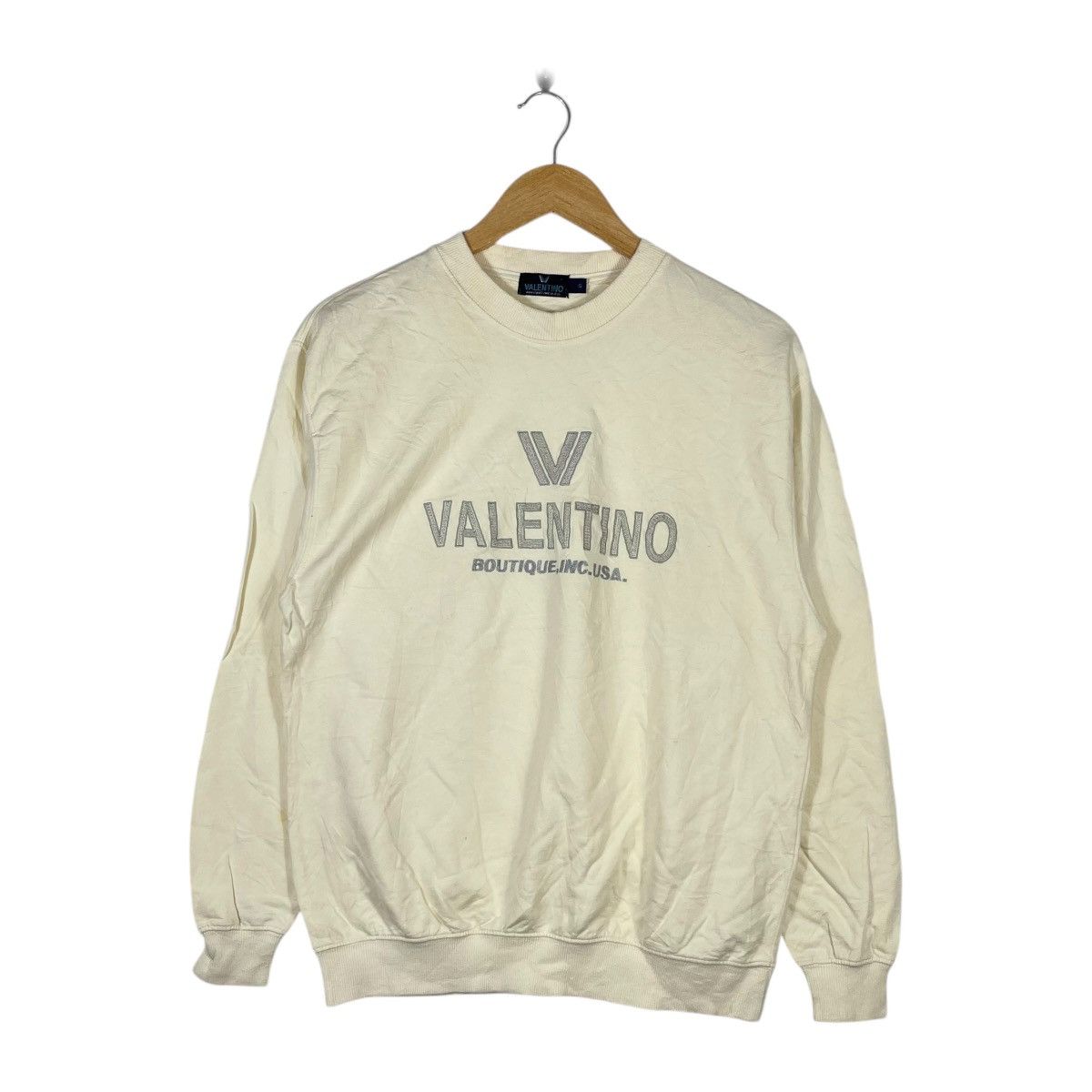 Valentino Vintage 90s VALENTINO Boutique Inc USA Logo Sweatshirt Size US S / EU 44-46 / 1 - 1 Thumbnail