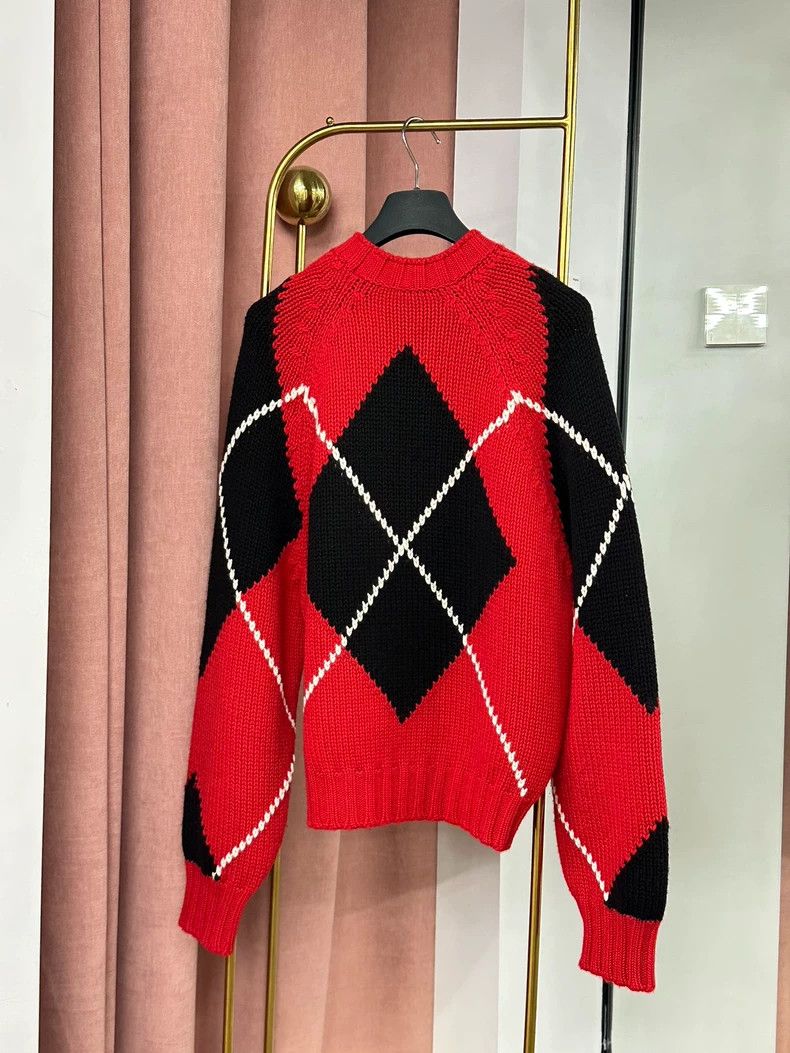 Alexander McQueen Alexander Mcqueen Red plaid wool sweater Size S / US 4 / IT 40 - 6 Thumbnail