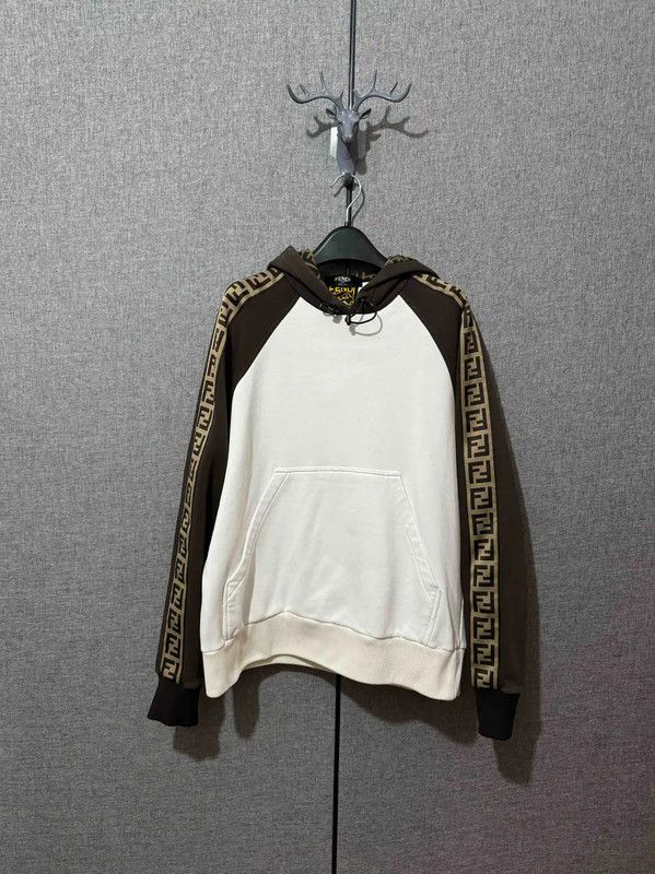 Fendi Fendi Color Block Embroidered Cotton Hoodie 0089 Size US M / EU 48-50 / 2 - 1 Thumbnail