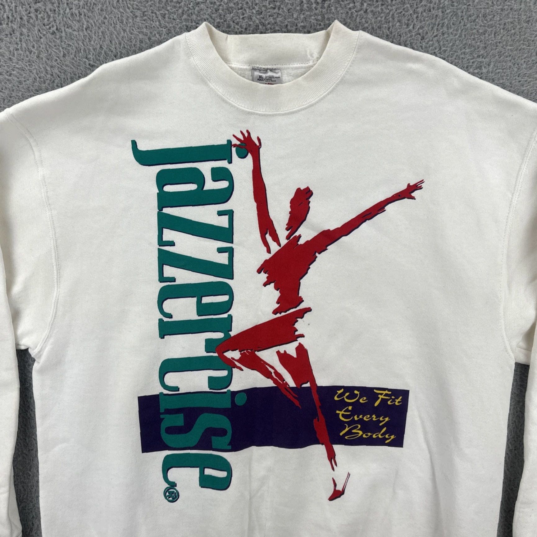 Fruit Of The Loom VINTAGE Fruit of the Loom Sweatshirt Mens XL White Crew Neck 90s USA Made Graphic Print Pullover Size US XL / EU 56 / 4 - 5 Thumbnail