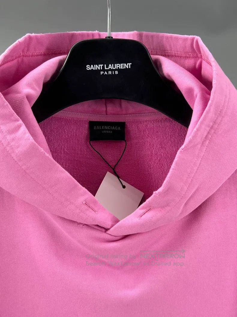 Balenciaga Balenciaga Pink Cotton Printed Hooded Sweatshirt Size US M / EU 48-50 / 2 - 2 Thumbnail