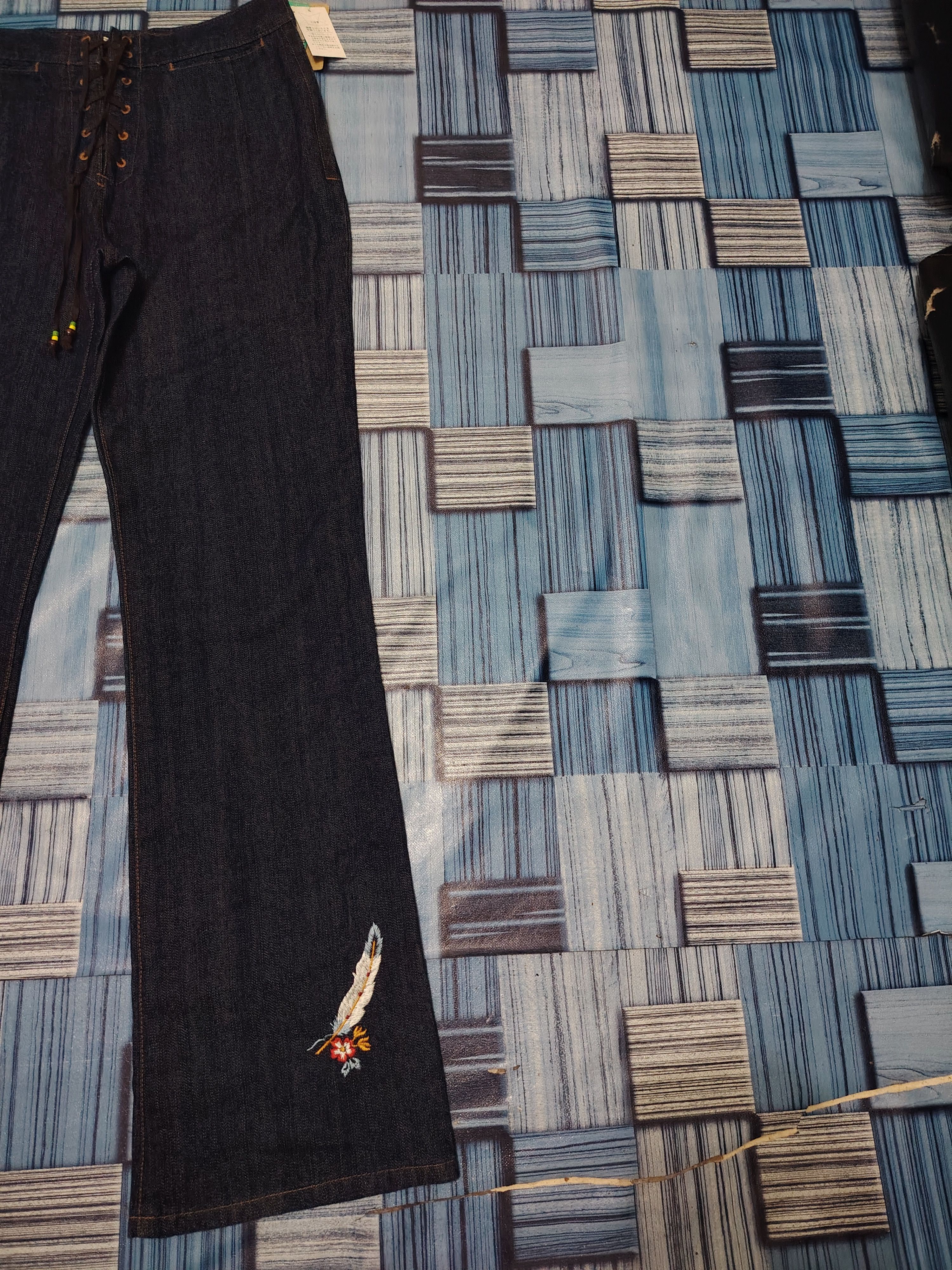 If Six Was Nine Rare💥Insane💥Japanese Vale Lace up Flare Jeans Size 26" / US 2 / IT 38 - 4 Thumbnail