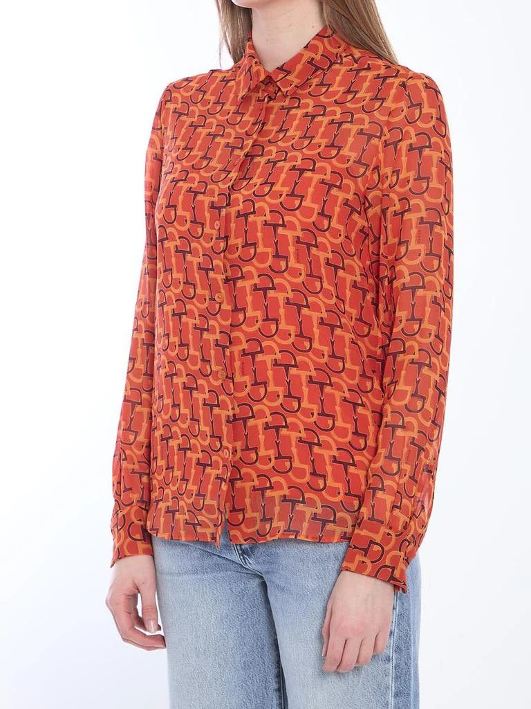 Gucci o1la5ras0526 Printed Silk Shirt in Orange Size S / US 4 / IT 40 - 2 Thumbnail