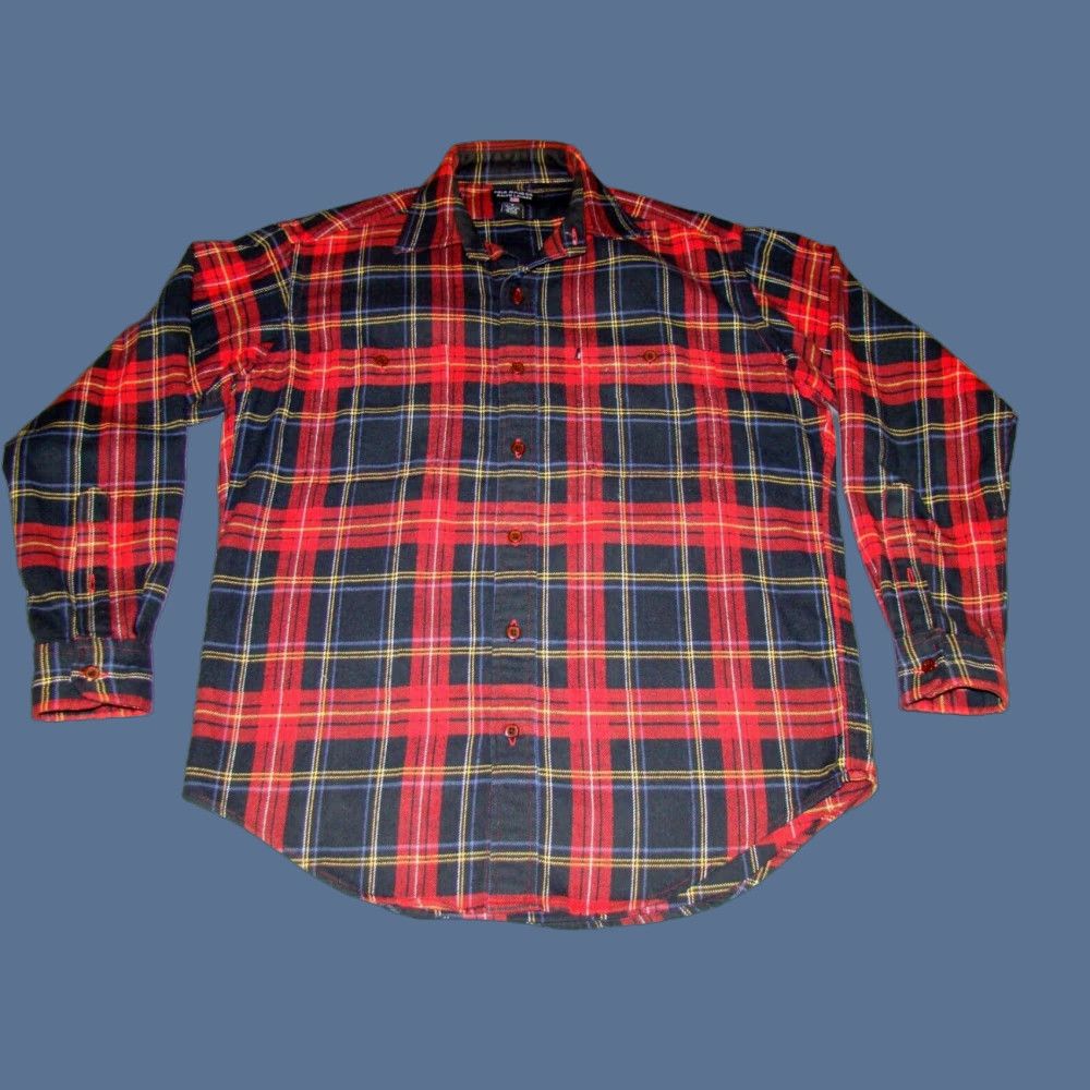 Ralph Lauren VINTAGE Polo Jeans Co. Ralph Lauren Mens Shirt Plaid Flannel Red Tartan Button-Up Long Sleeve Small Size US S / EU 44-46 / 1 - 1 Thumbnail