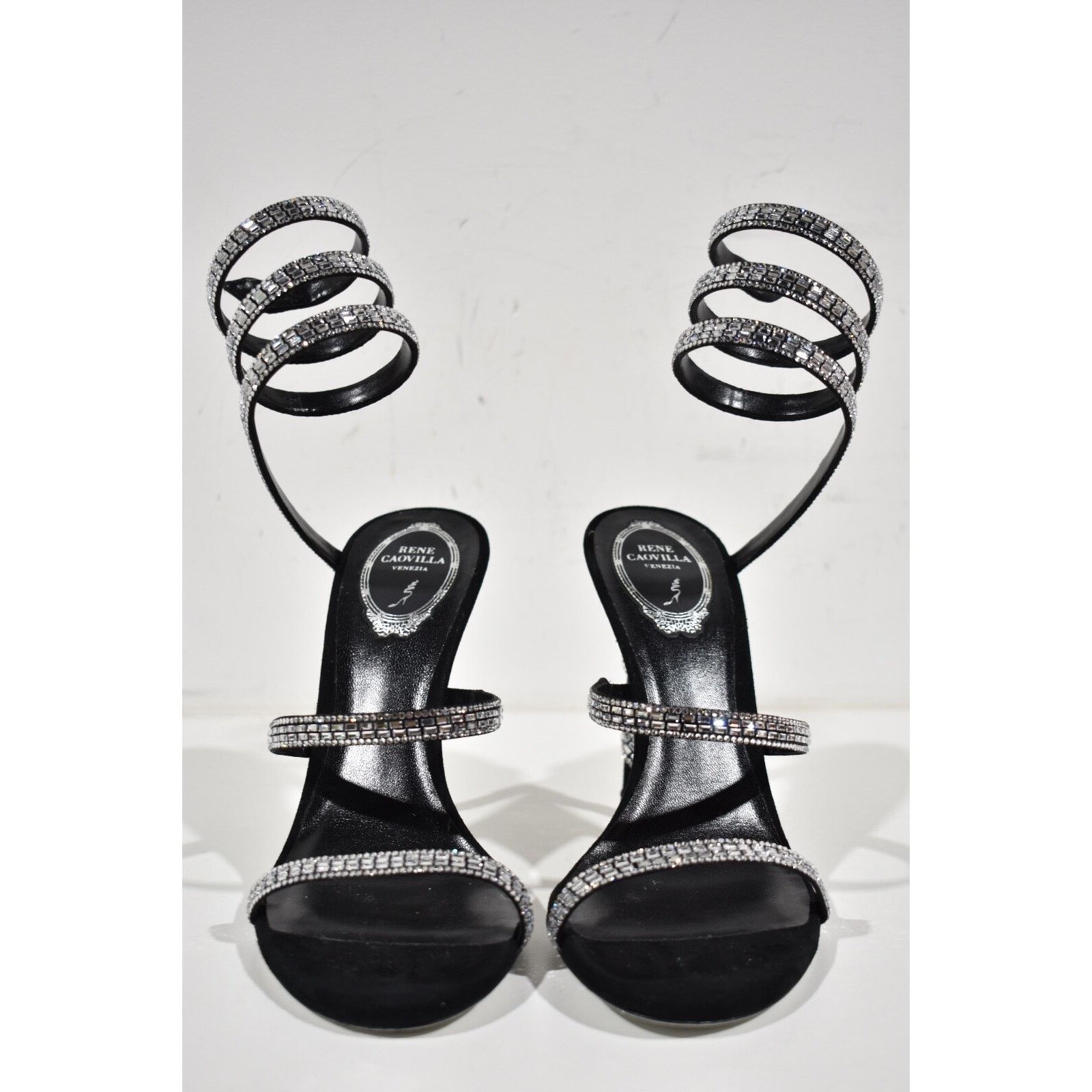 Rene Caovilla Margot Crystal Ankle Wrap Strap Sandal Heel Pump 36.5 Size US 6.5 / IT 36.5 - 6 Thumbnail