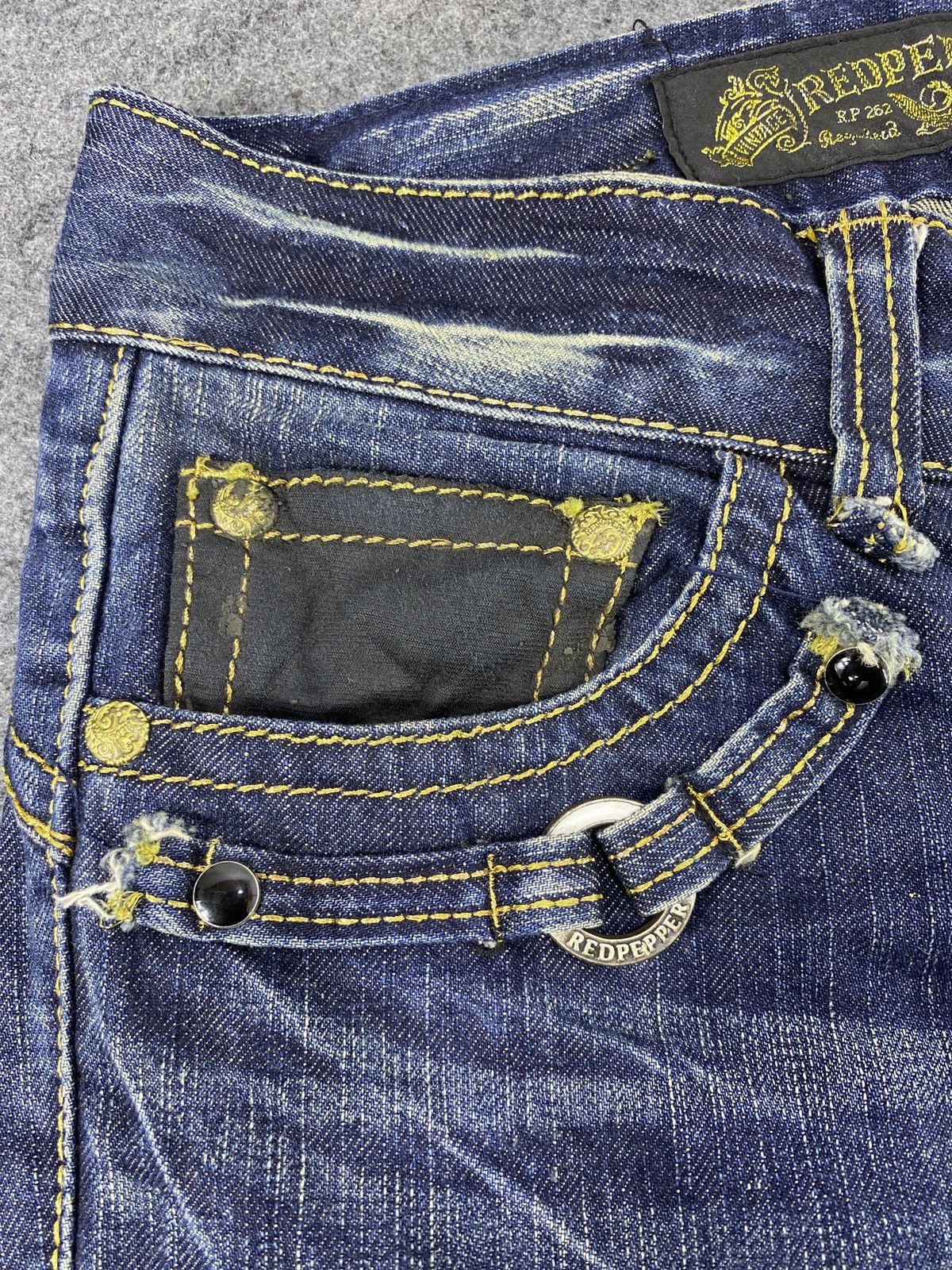 Japanese Brand Red Pepper Blue Wash Bootcut Jeans - J1053 Size 29" - 6 Thumbnail
