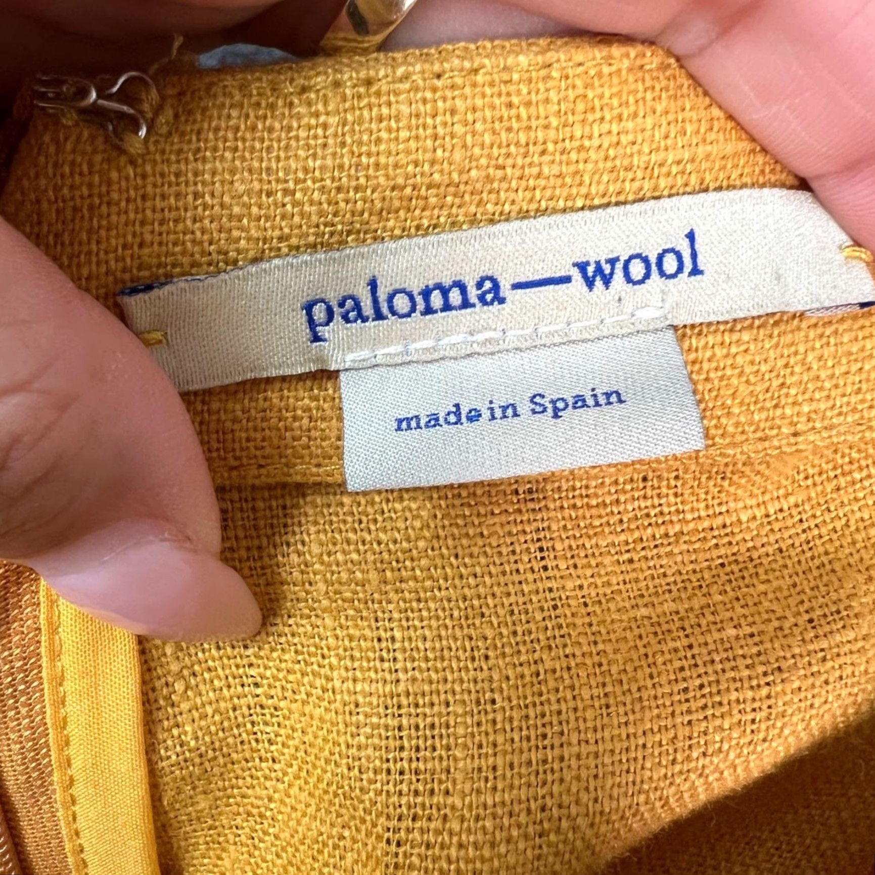 Paloma Wool Paloma Wool Yellow Linen Halter Jumpsuit Open Back Women 40 Adult Womens One-Piece Sleeveless Wide-Leg Size 27" / US 4 / IT 40 - 3 Thumbnail