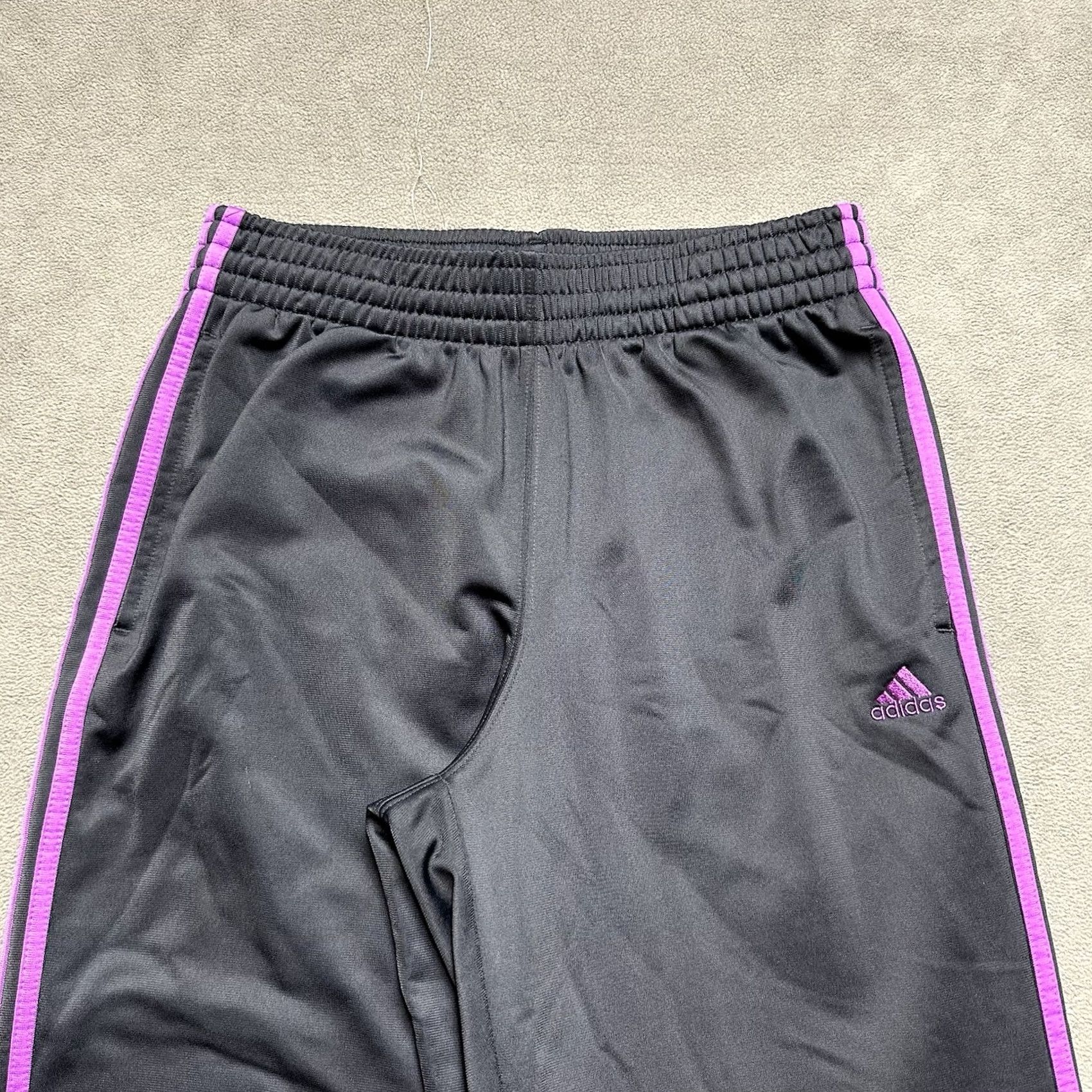 Adidas adidas Sweatpants Mens Medium Gray Purple 3 Stripe Track Warm Ups Active Size US 31 - 3 Thumbnail