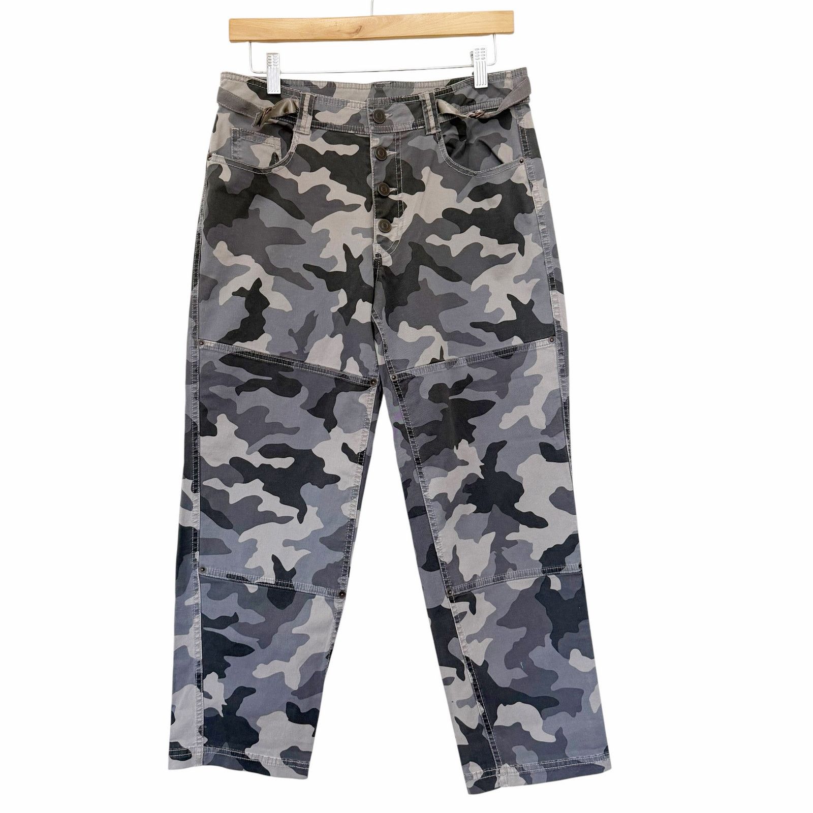 Other Sundance Reed Gray Camo Cropped Pants Sz P6 Size 28" / US 6 / IT 42 - 1 Thumbnail